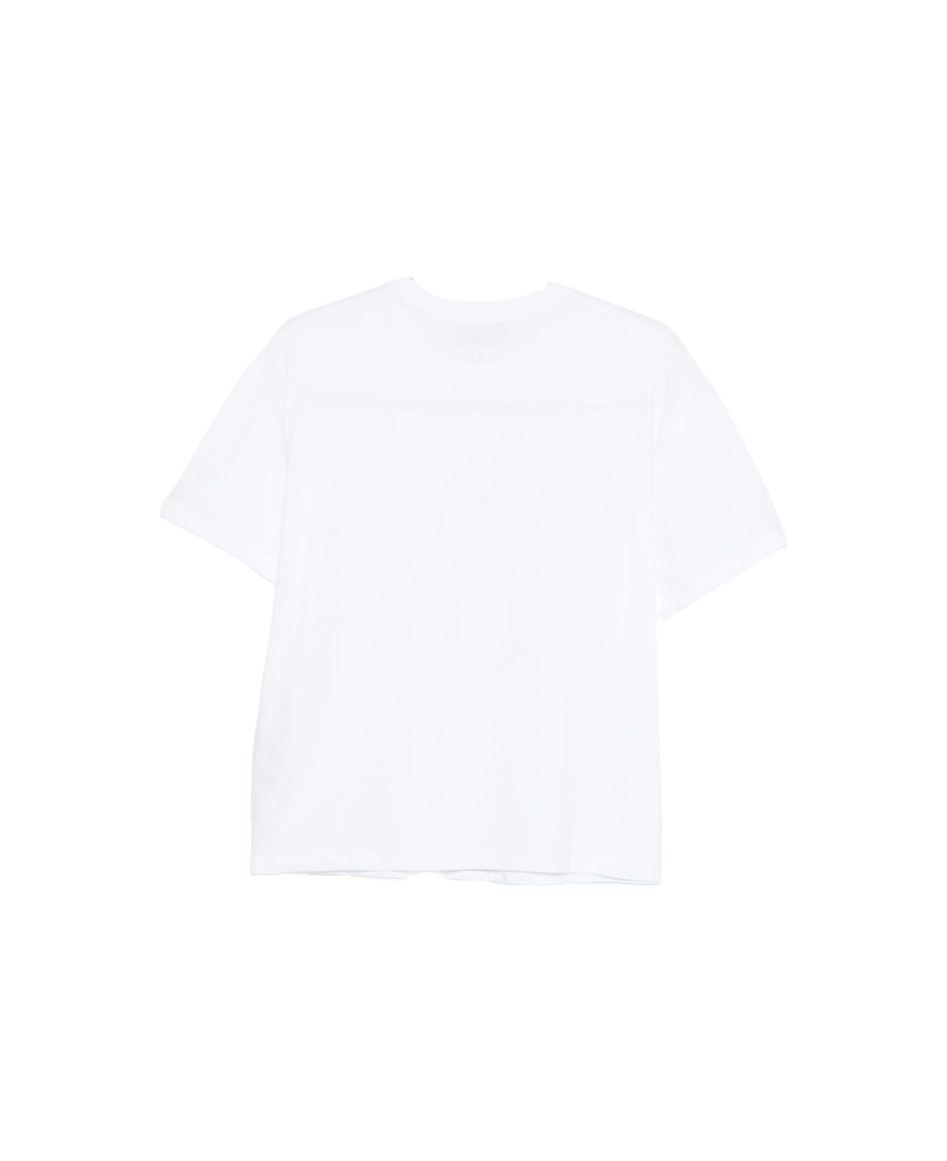 Emporio Armani Cotton T-shirt With Giorgio Armani Print - White