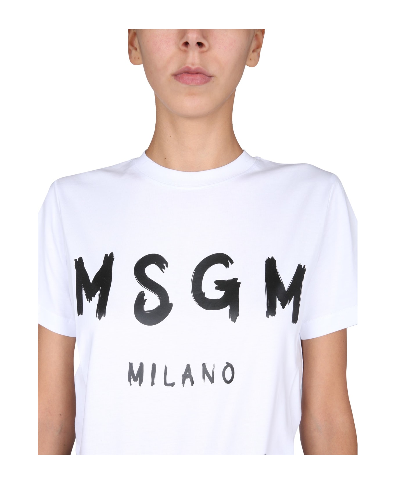 MSGM T-shirt With Logo - Optical white Tシャツ