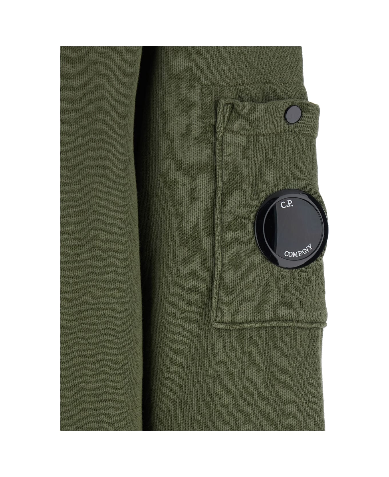 C.P. Company Green Crewneck Sweatshirt With Lens Motif - Green フリース