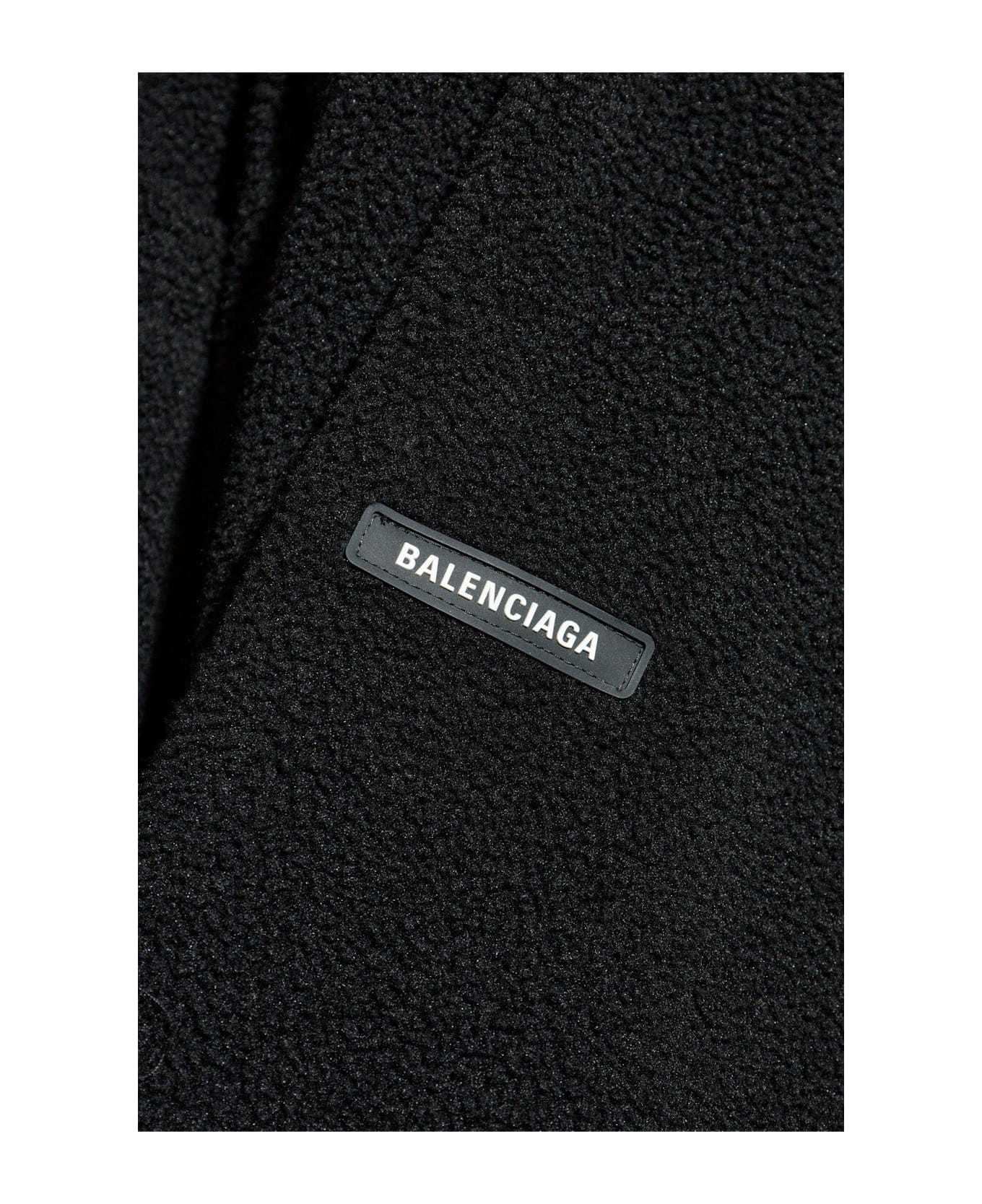 Balenciaga Logo Patch Padded Oversized Shirt - Black