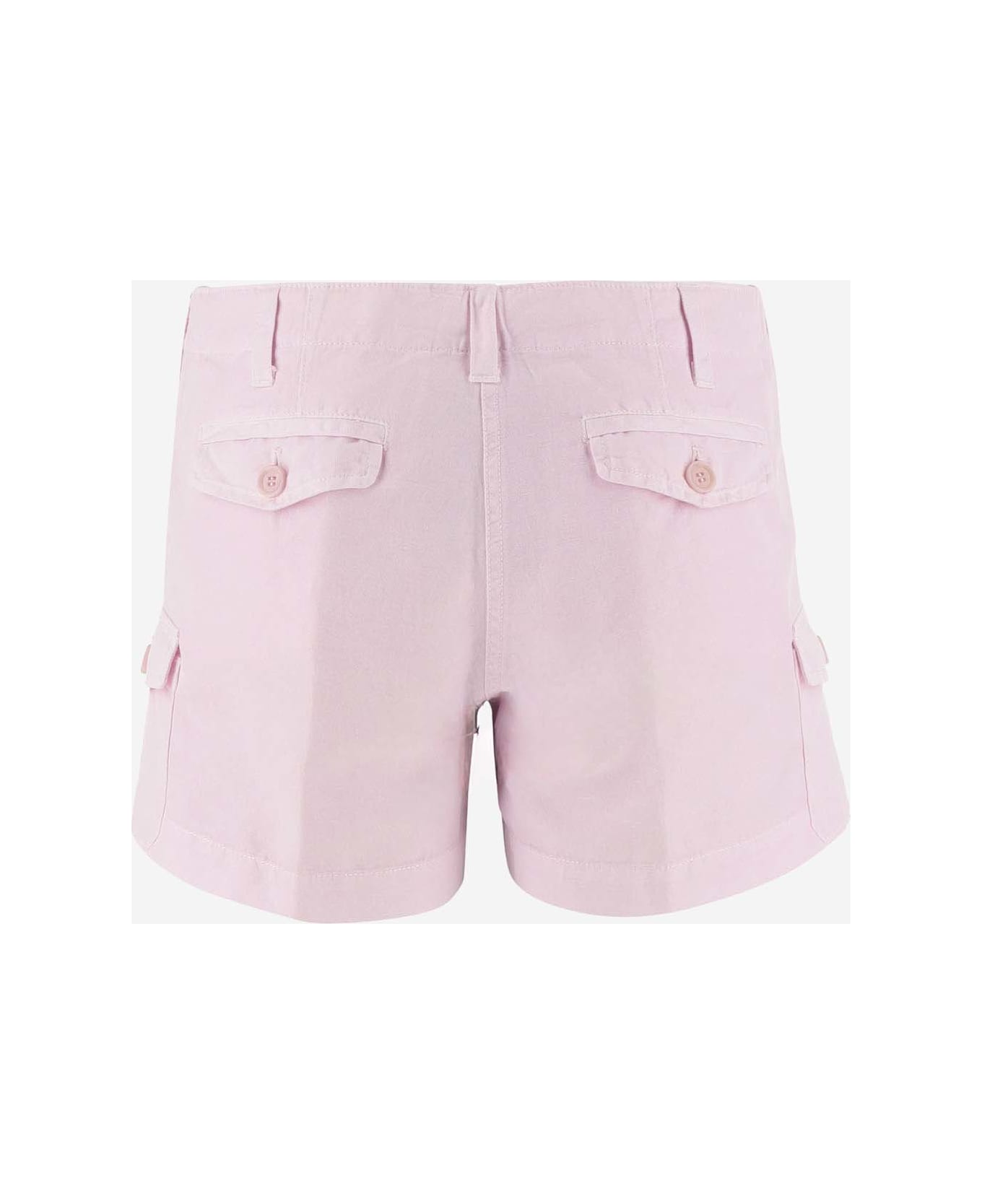 Aspesi Cotton And Linen Short Pants - Pink ショートパンツ