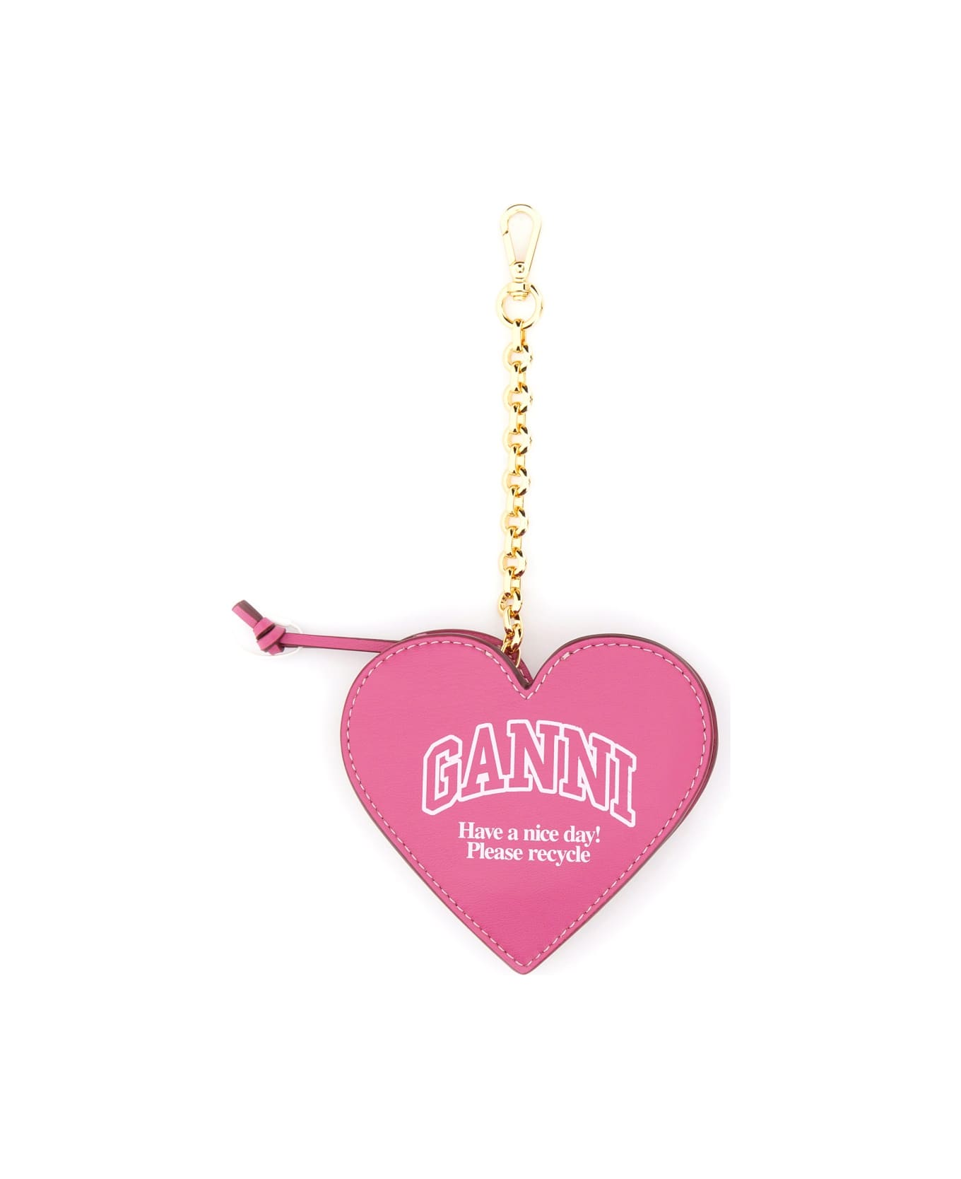 Ganni "funny Heart" Coin Purse - FUCHSIA