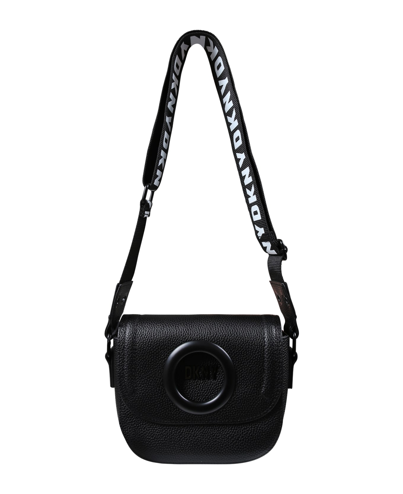 DKNY Black Bag For Girl With Logo - B Nero アクセサリー＆ギフト