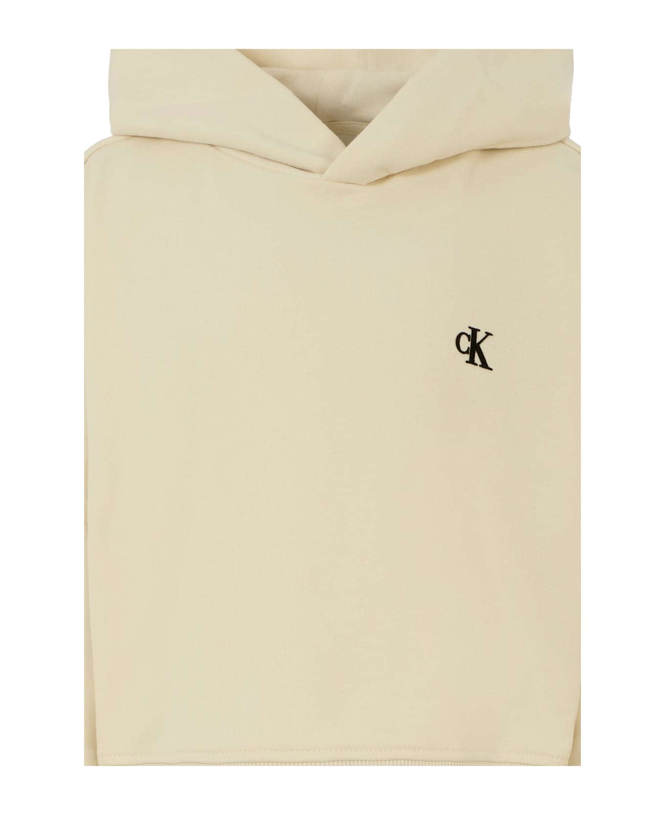 Calvin Klein Blue Sweatshirt For Boy With Logo - Beige