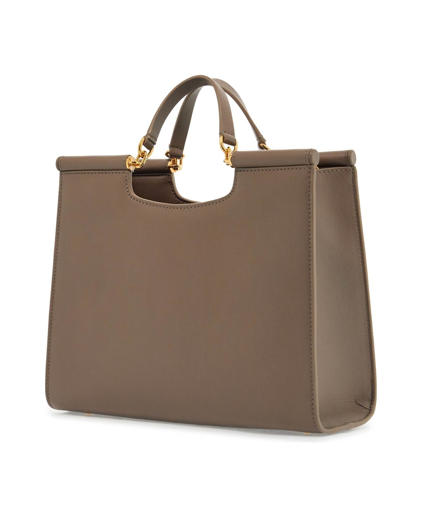Dolce & Gabbana Beige Calfskin Tote Bag With Adjustable Shoulder Strap - GREIGE (Beige)