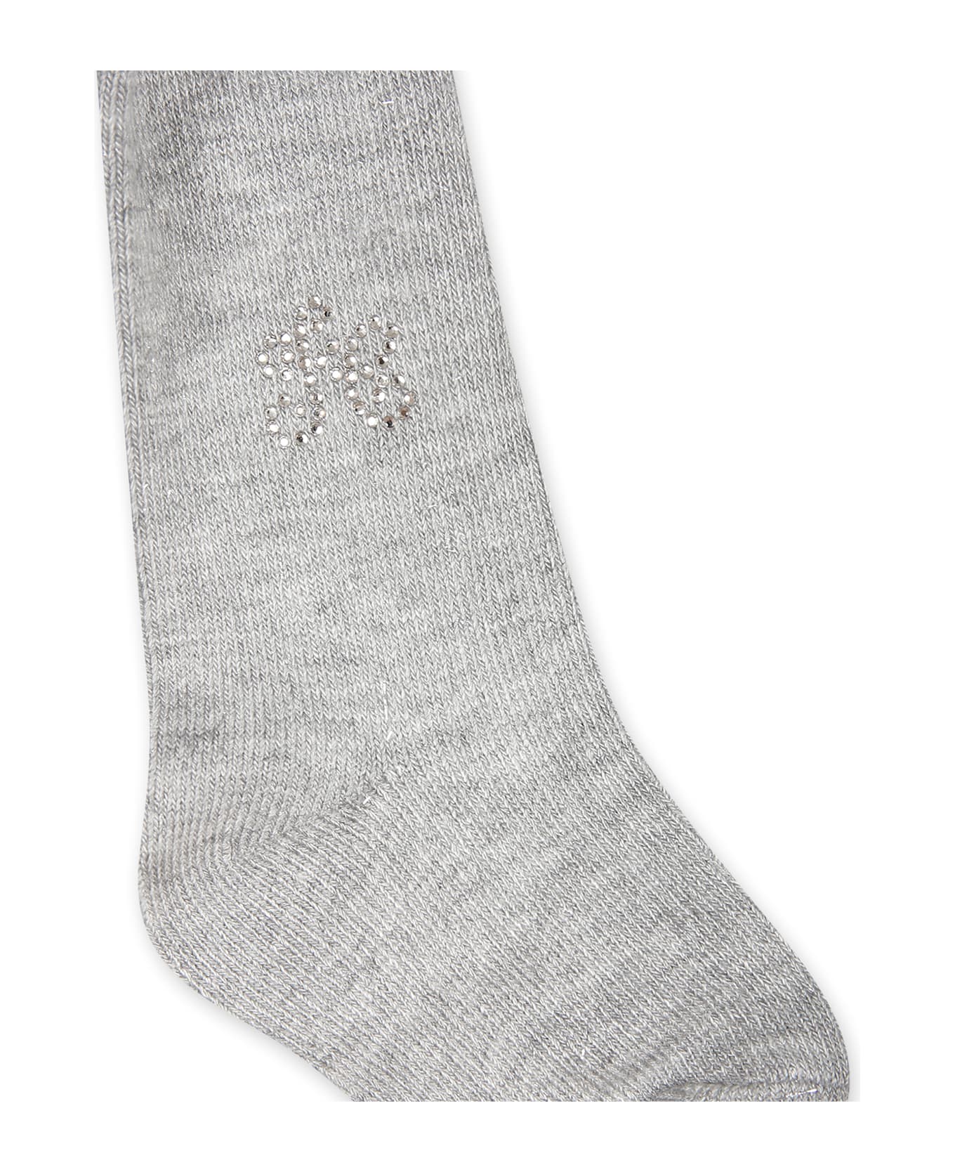 Tartine et Chocolat Grey Tights For Baby Girl With Logo - Grey