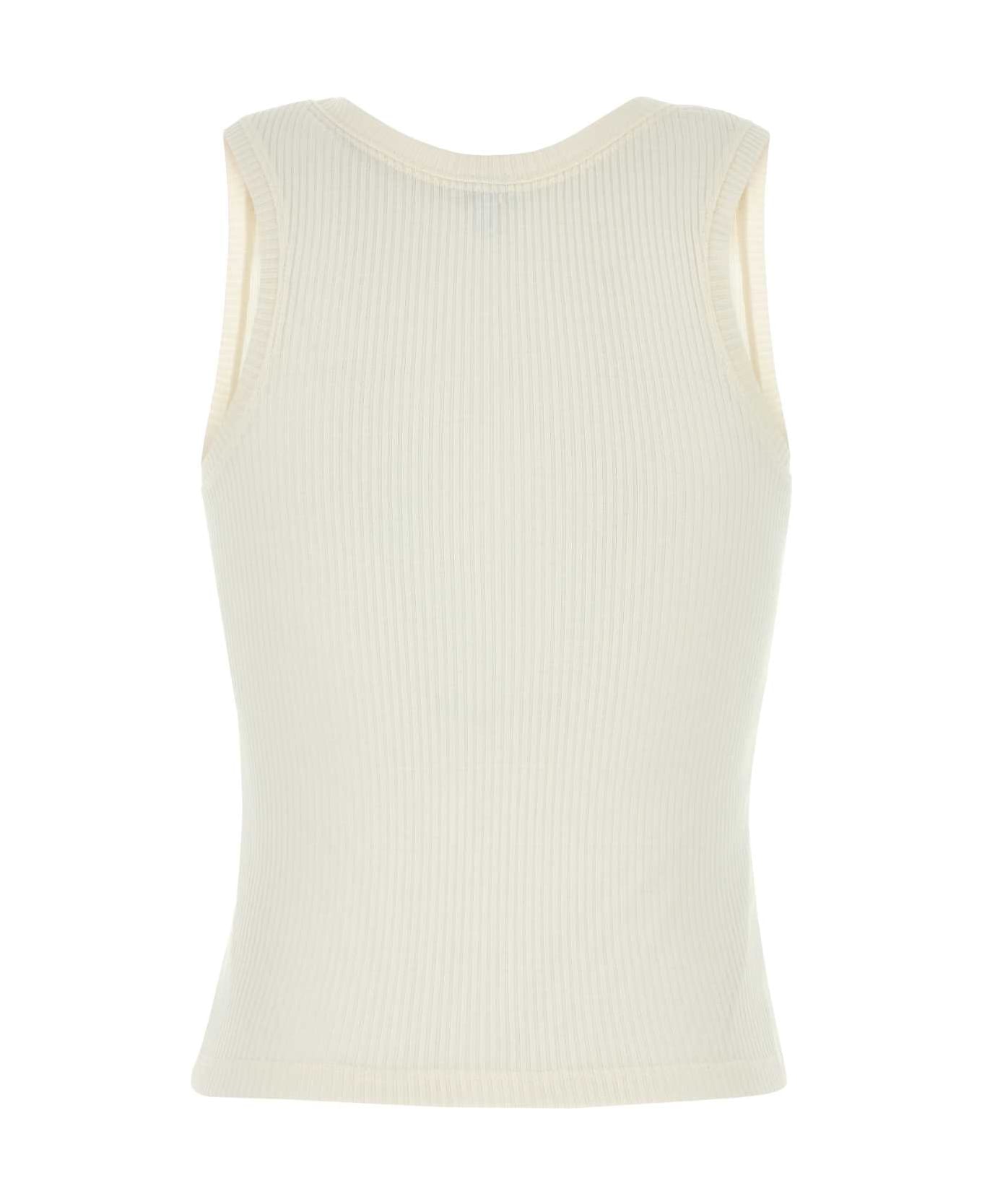 Loewe White Silk Tank Top - SOFTWHITE