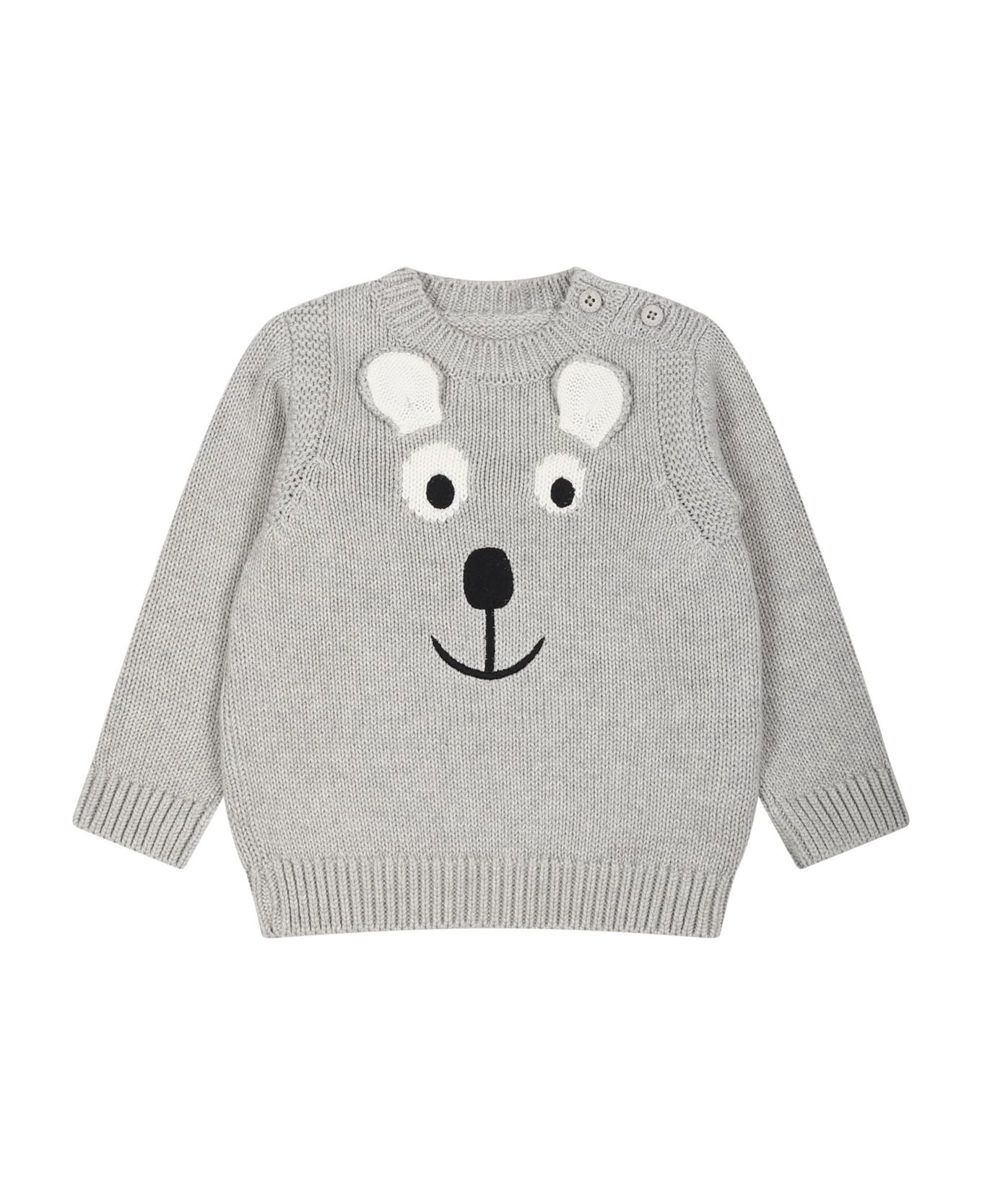Stella McCartney Kids Grey Sweater For Baby Boy - Grey ニットウェア＆スウェットシャツ
