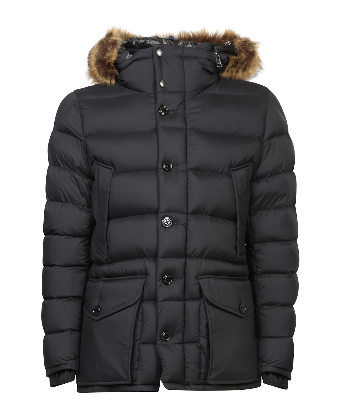 Moncler Cluny Black Parka Jacket - Black