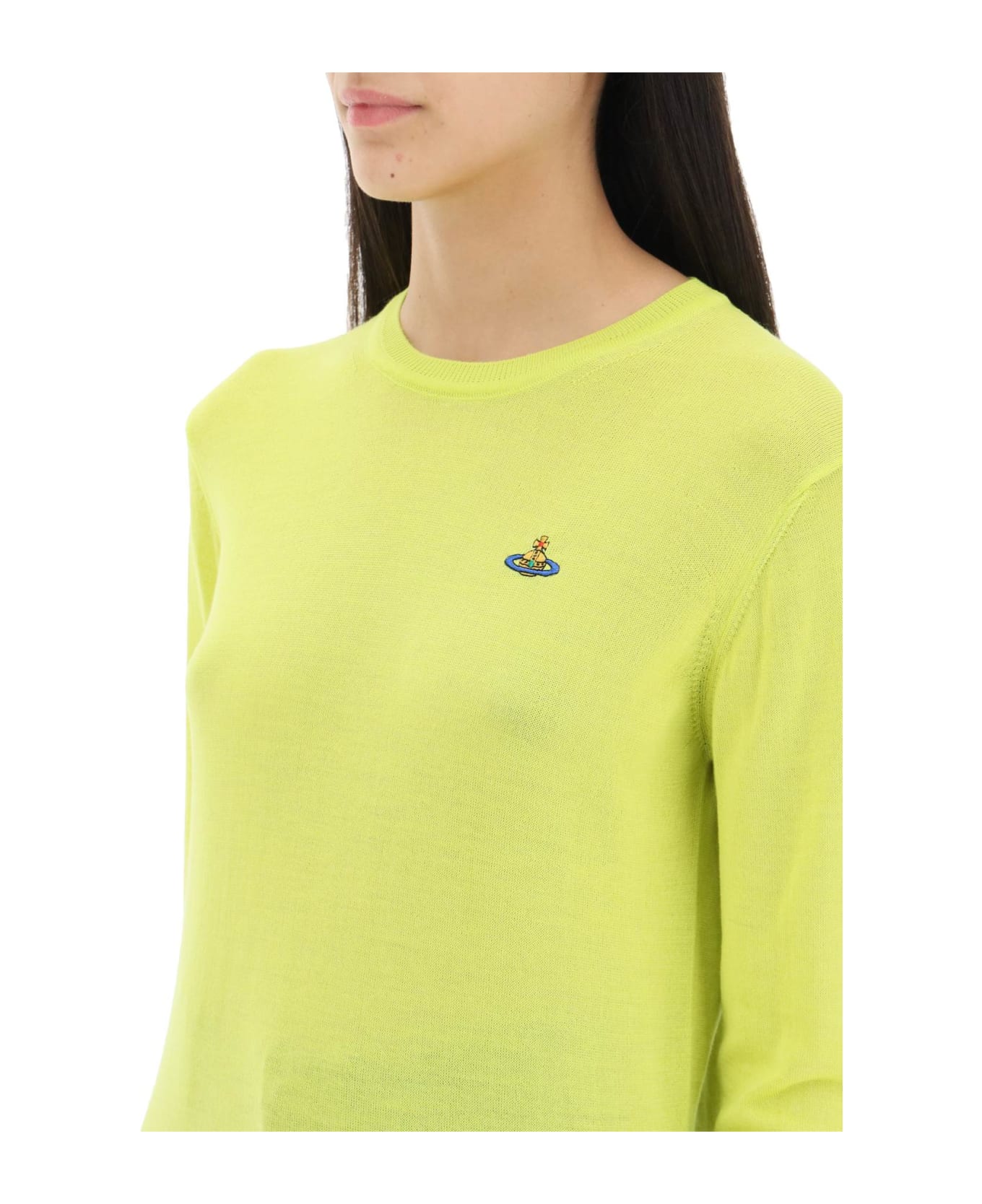 Vivienne Westwood Orb Embroidery Sweater - NEON YELLOW (Yellow)