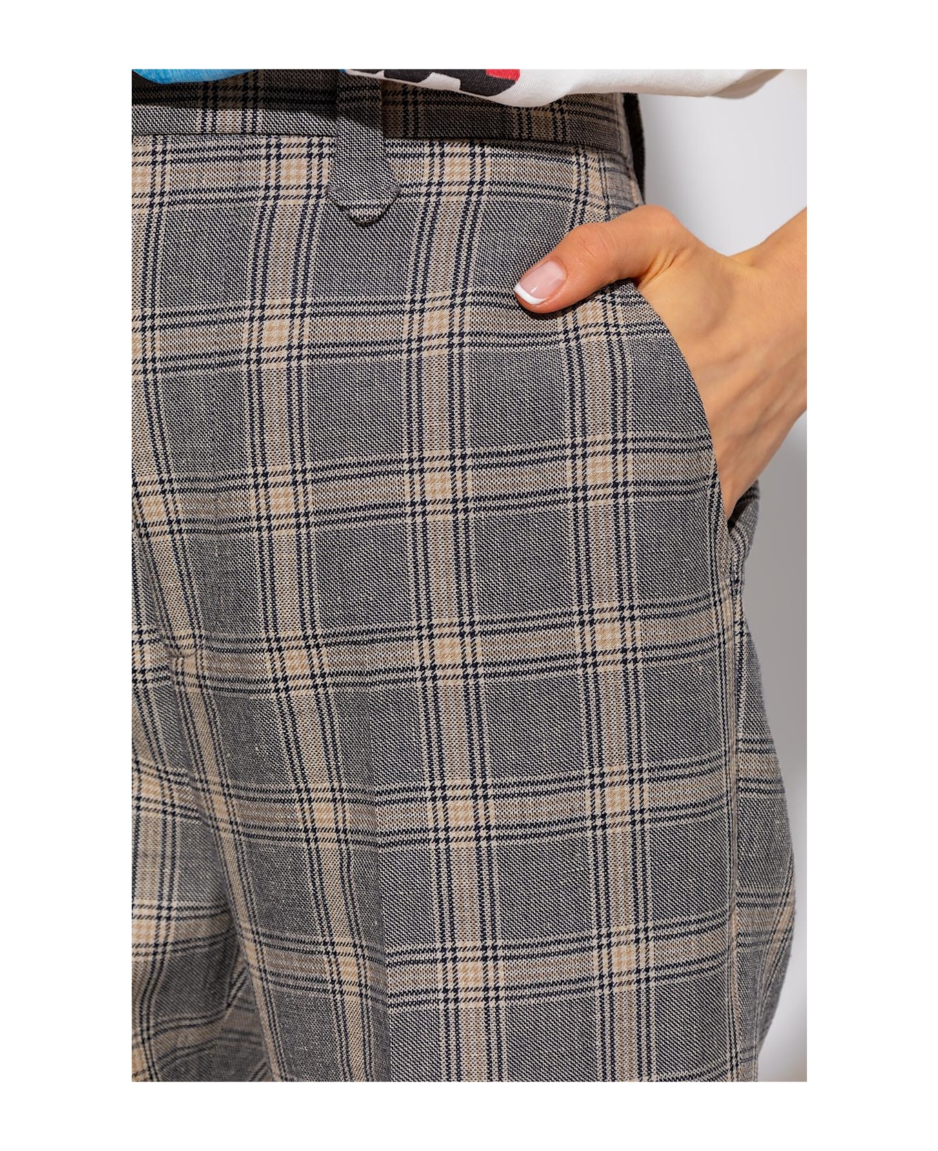 Gucci Checked Trousers - GREY
