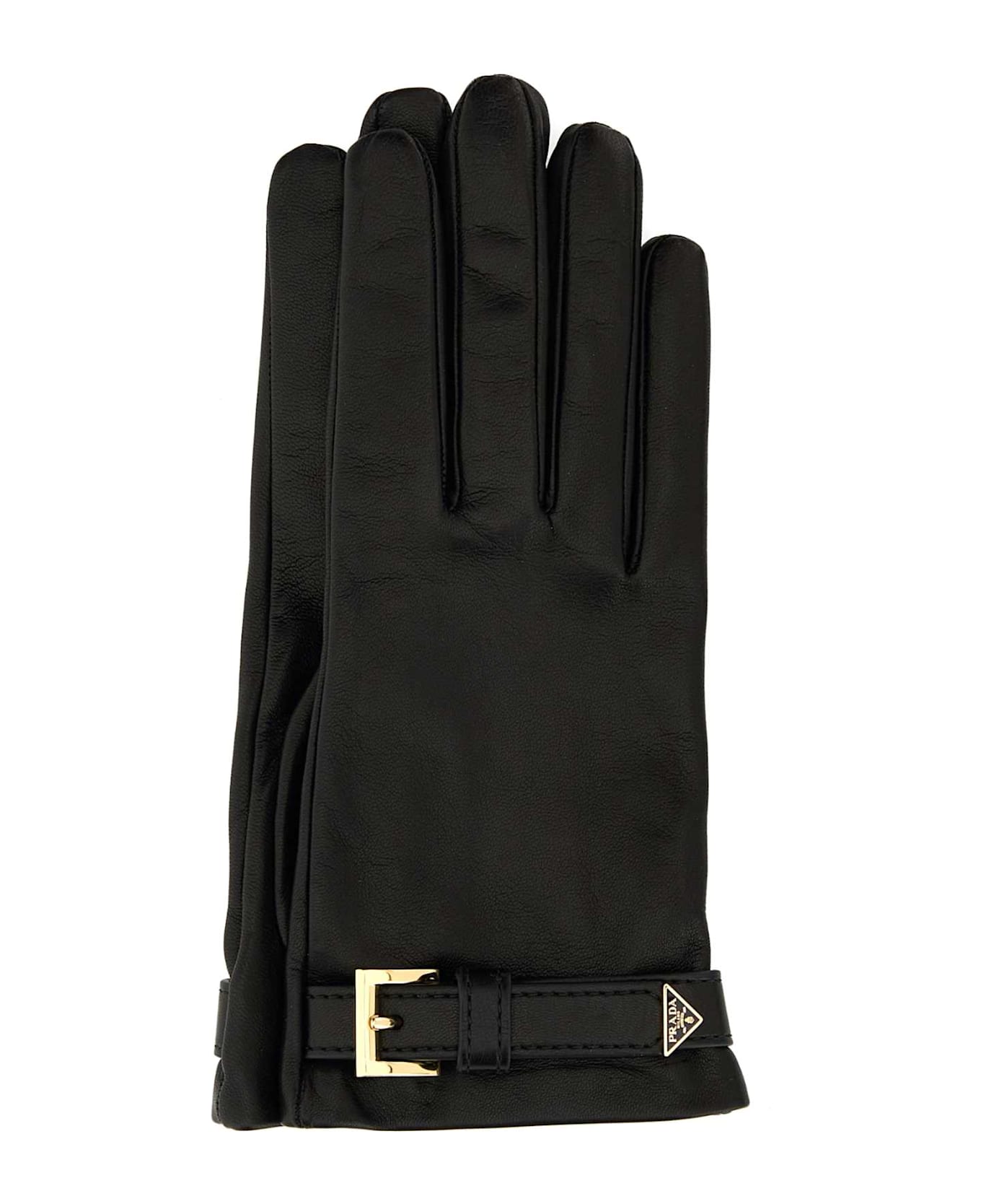 Prada Black Nappa Leather Gloves - NERO