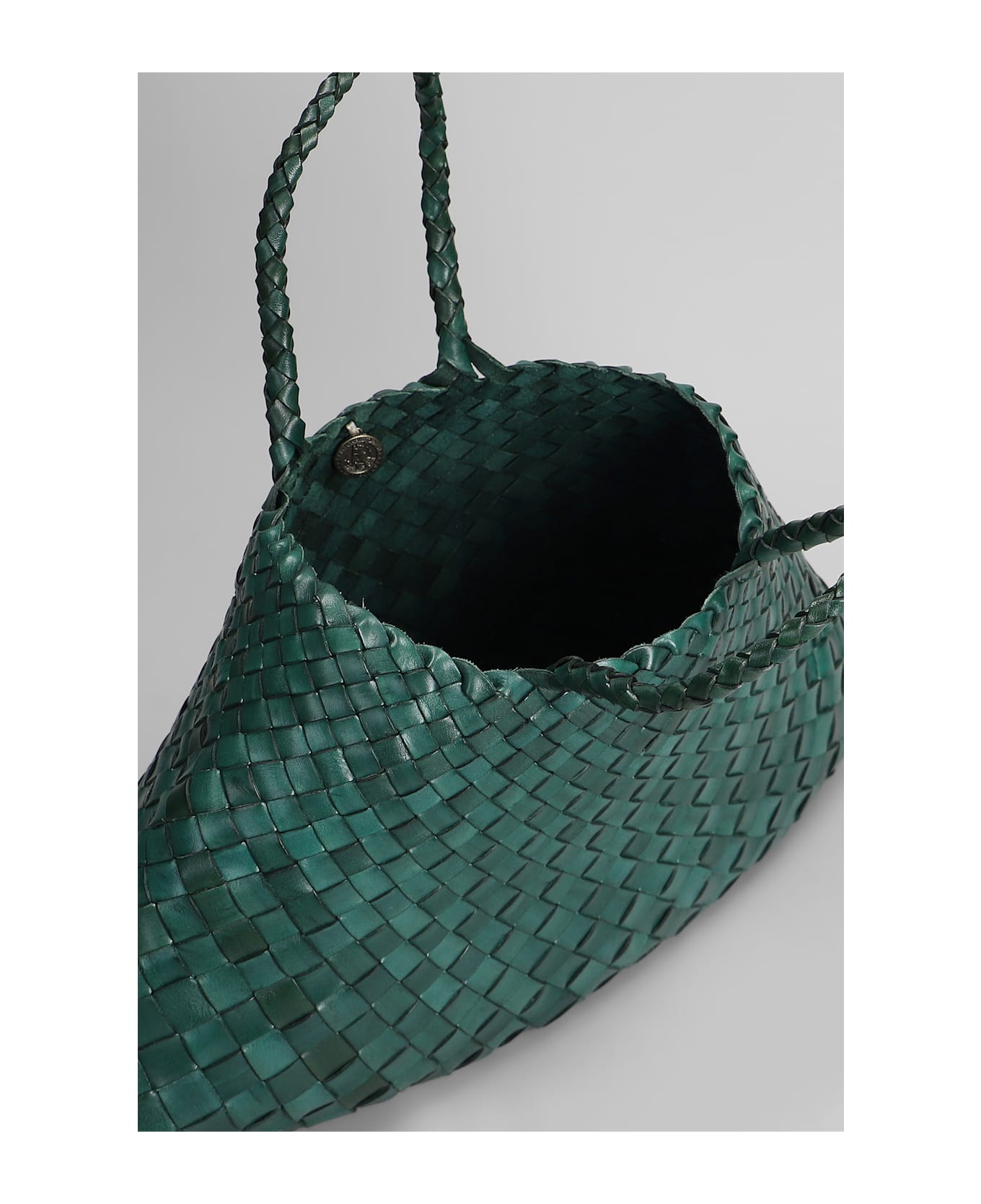 Dragon Diffusion Santa Croce Small Tote In Green Leather - green