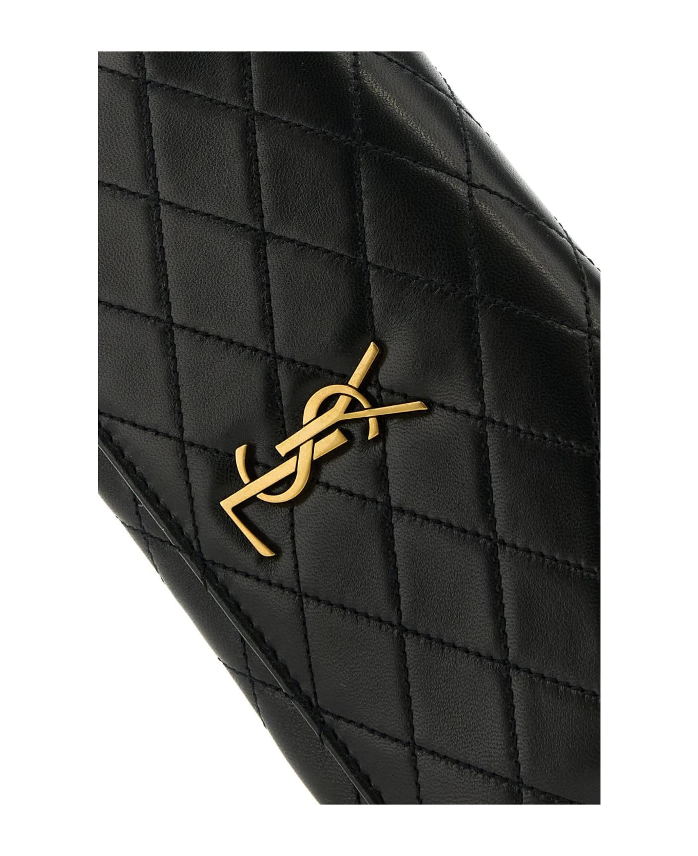 Saint Laurent Black Nappa Leather Gaby Phone Case - Black