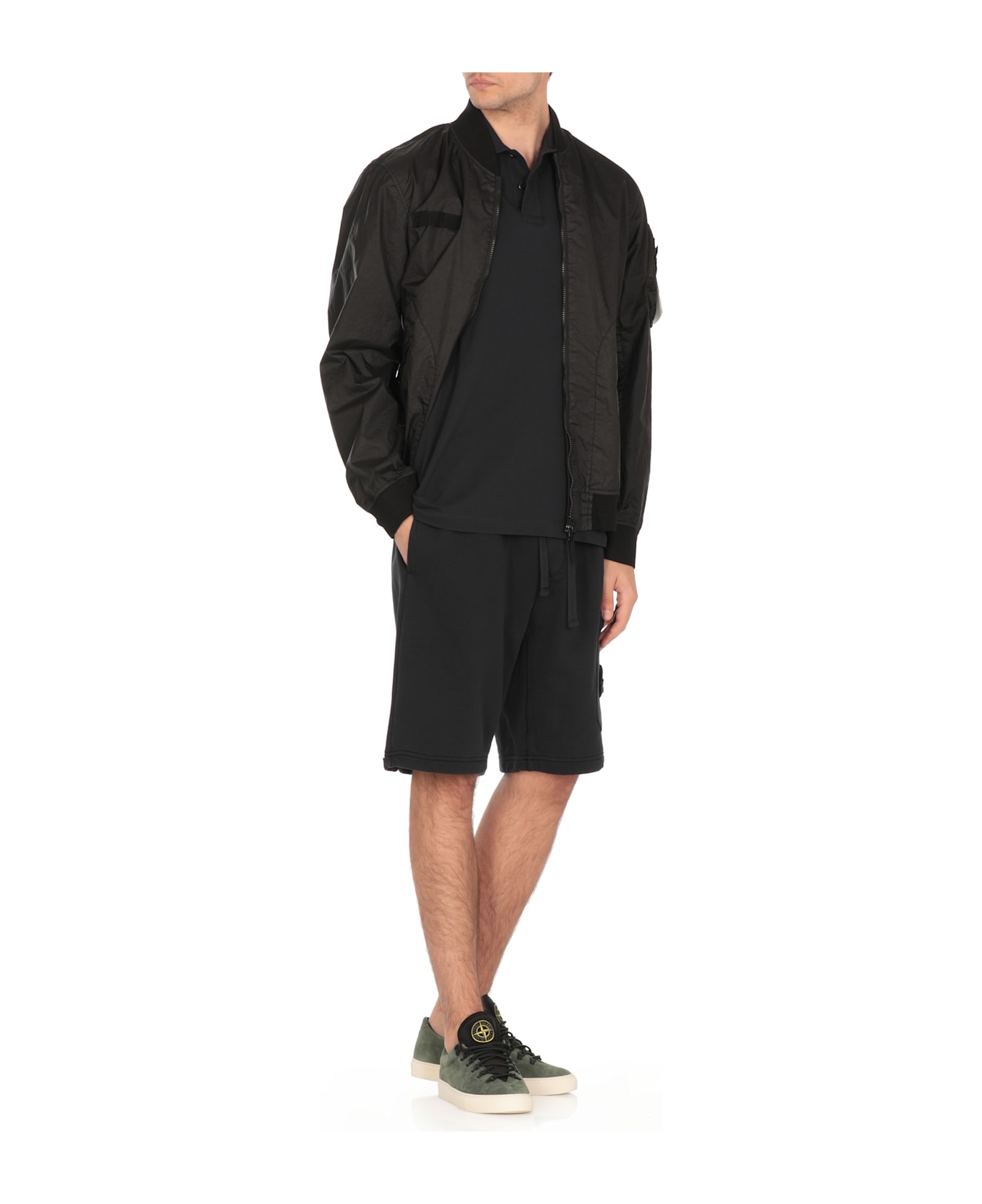 Stone Island Membrana 3l Tc Bomber Jacket - Black
