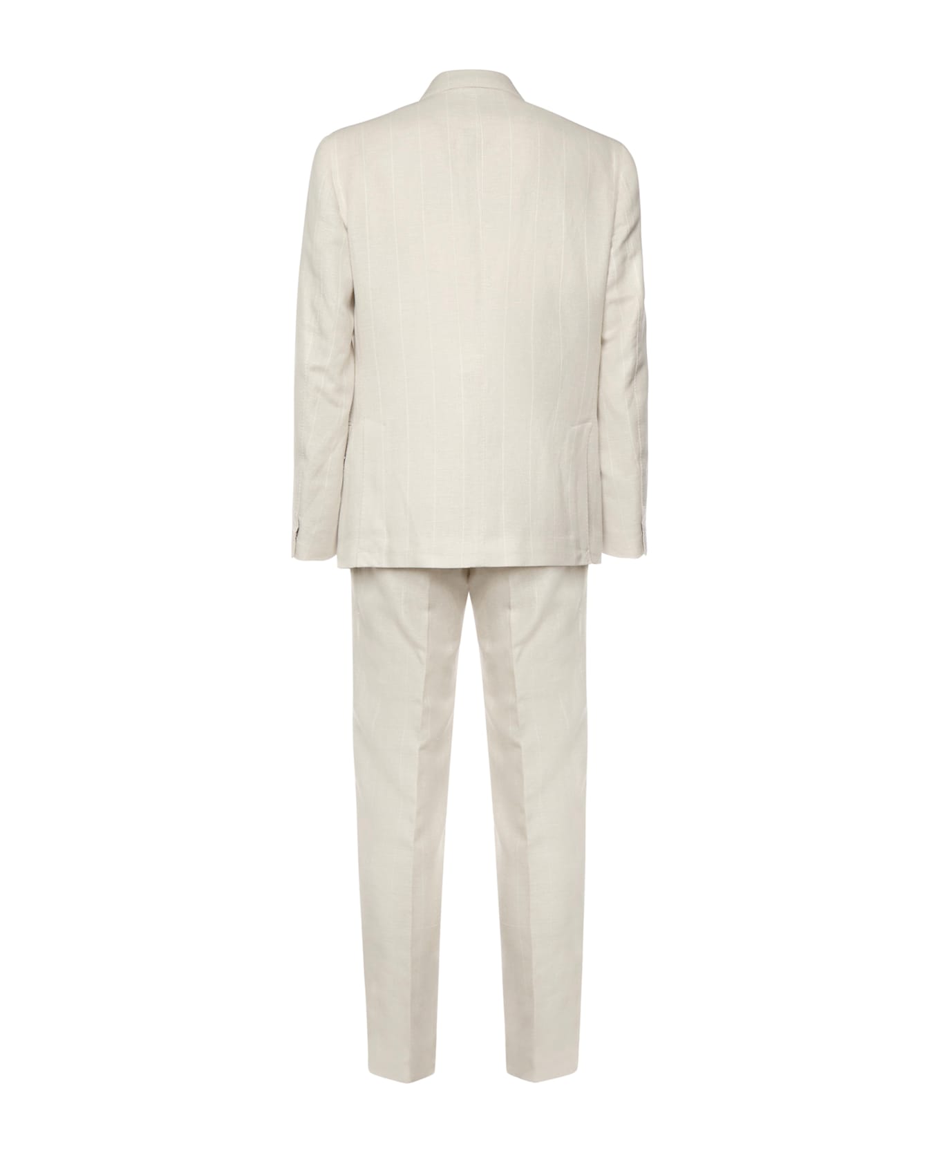 Eleventy Double-breasted Suit With Pleats - SAND