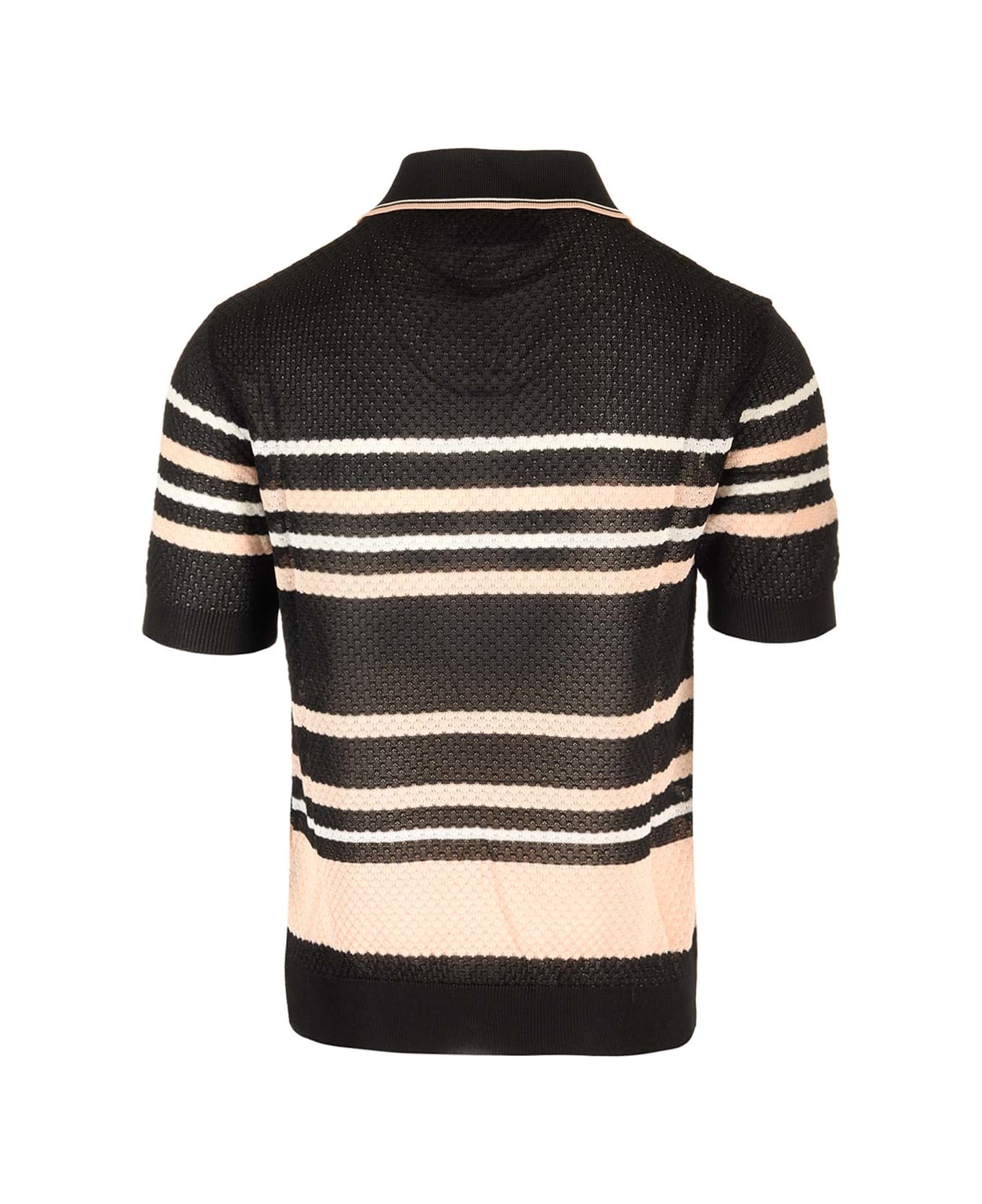 AMIRI Striped Polo - Black