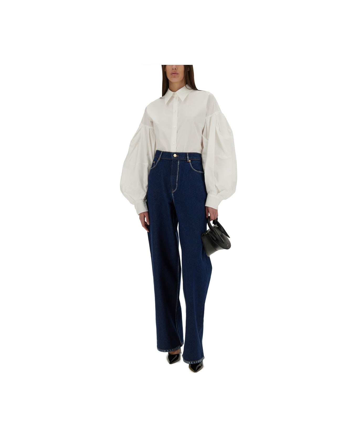 Nina Ricci Shirt With "cocoon" Sleeves - WHITE