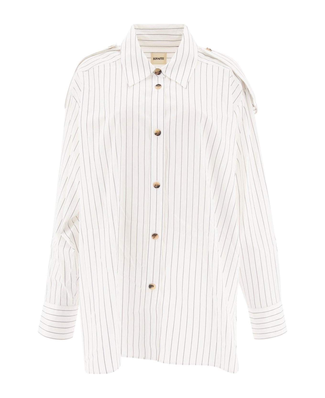 Khaite The Tamal Striped Button-up Shirt - BIANCO