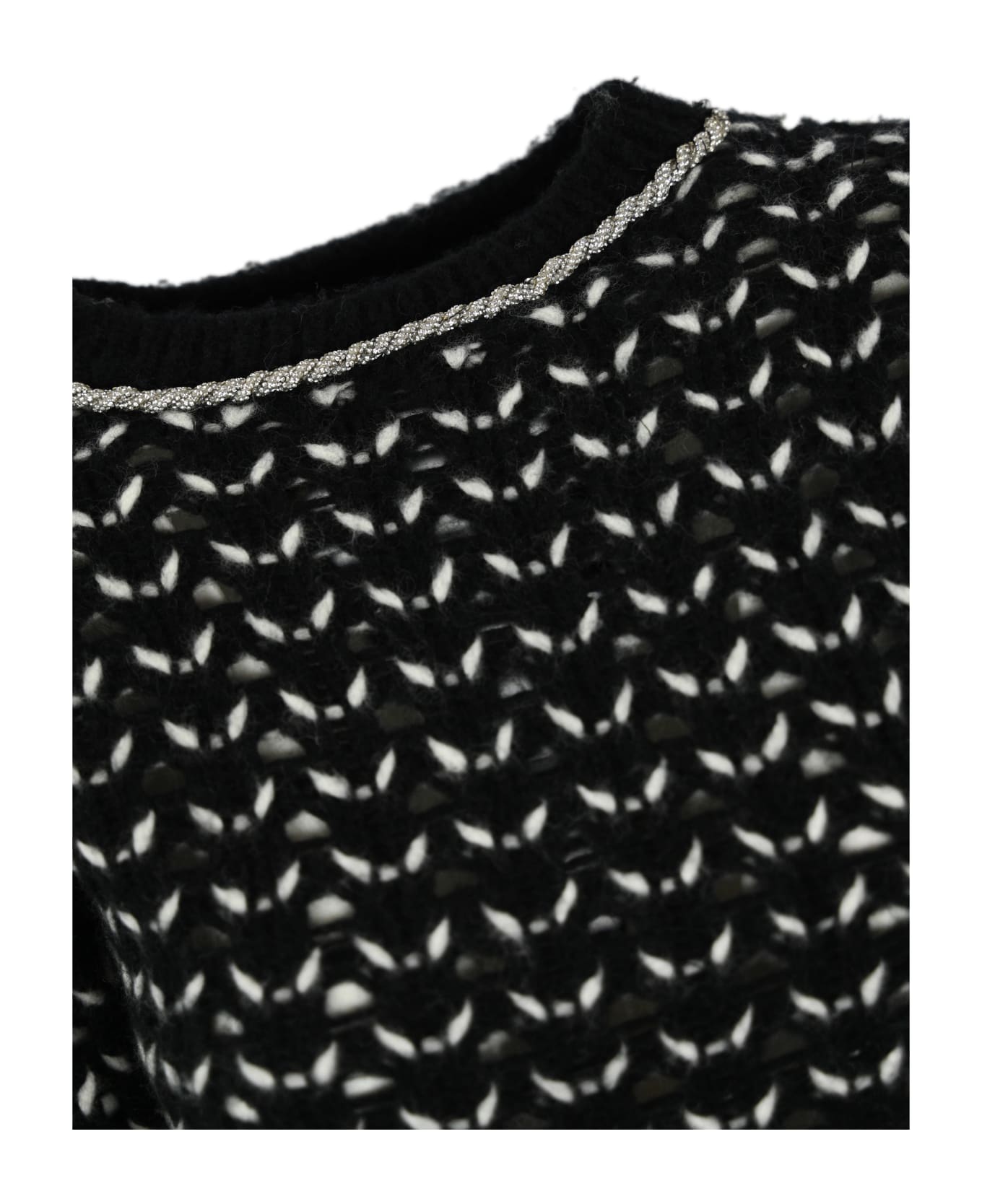 Max Mara Studio Wool Yarn Sweater - Black/white