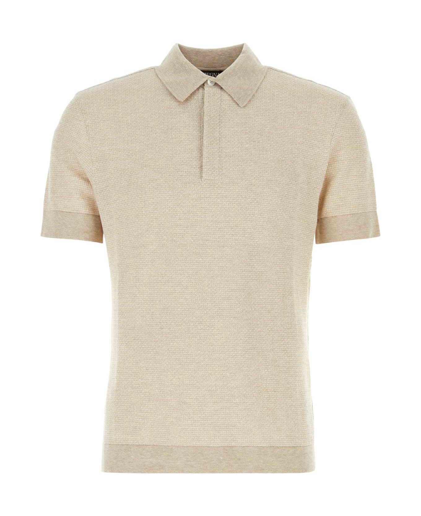Zegna Sand Cotton Blend Polo Shirt - N03 ポロシャツ