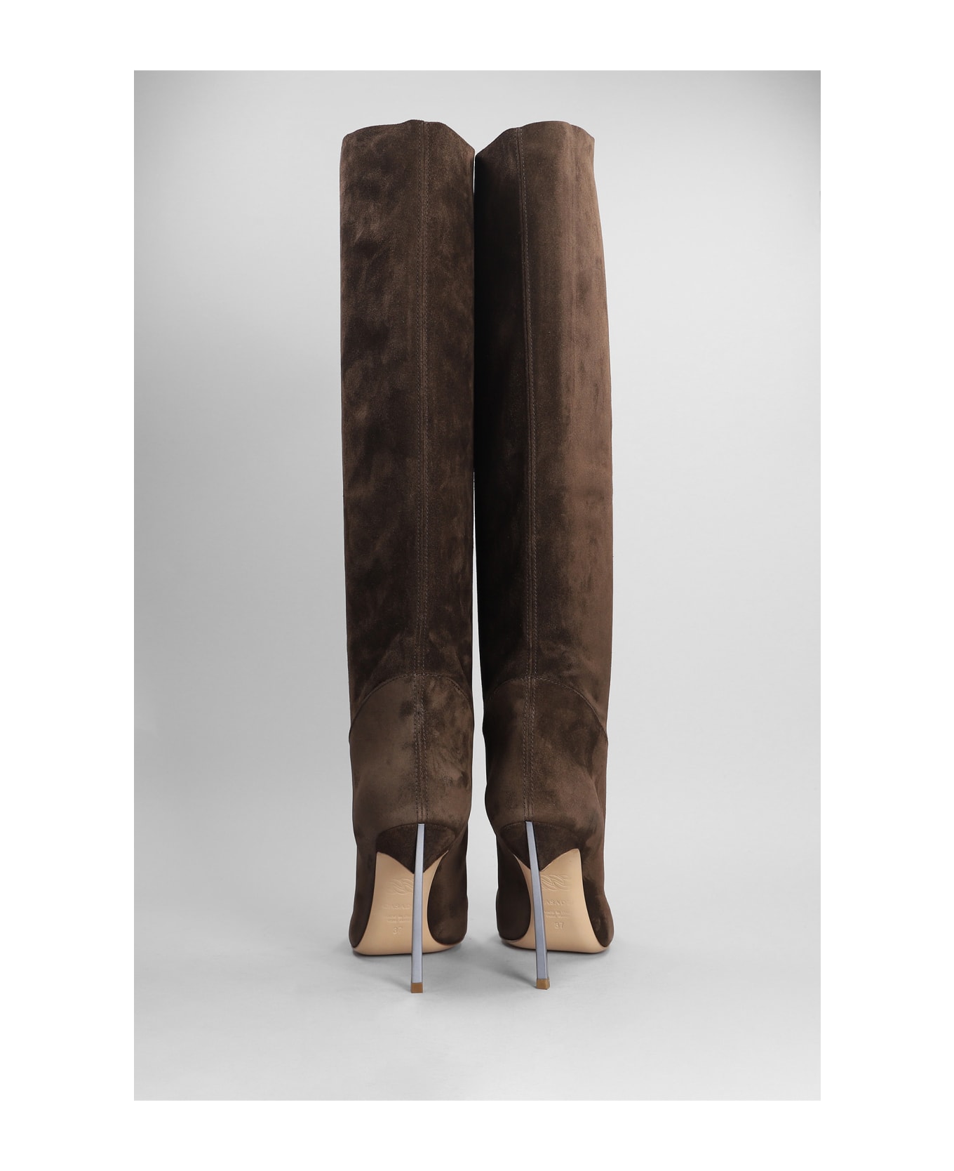 Casadei Blade High Heels Boots In Brown Suede - brown