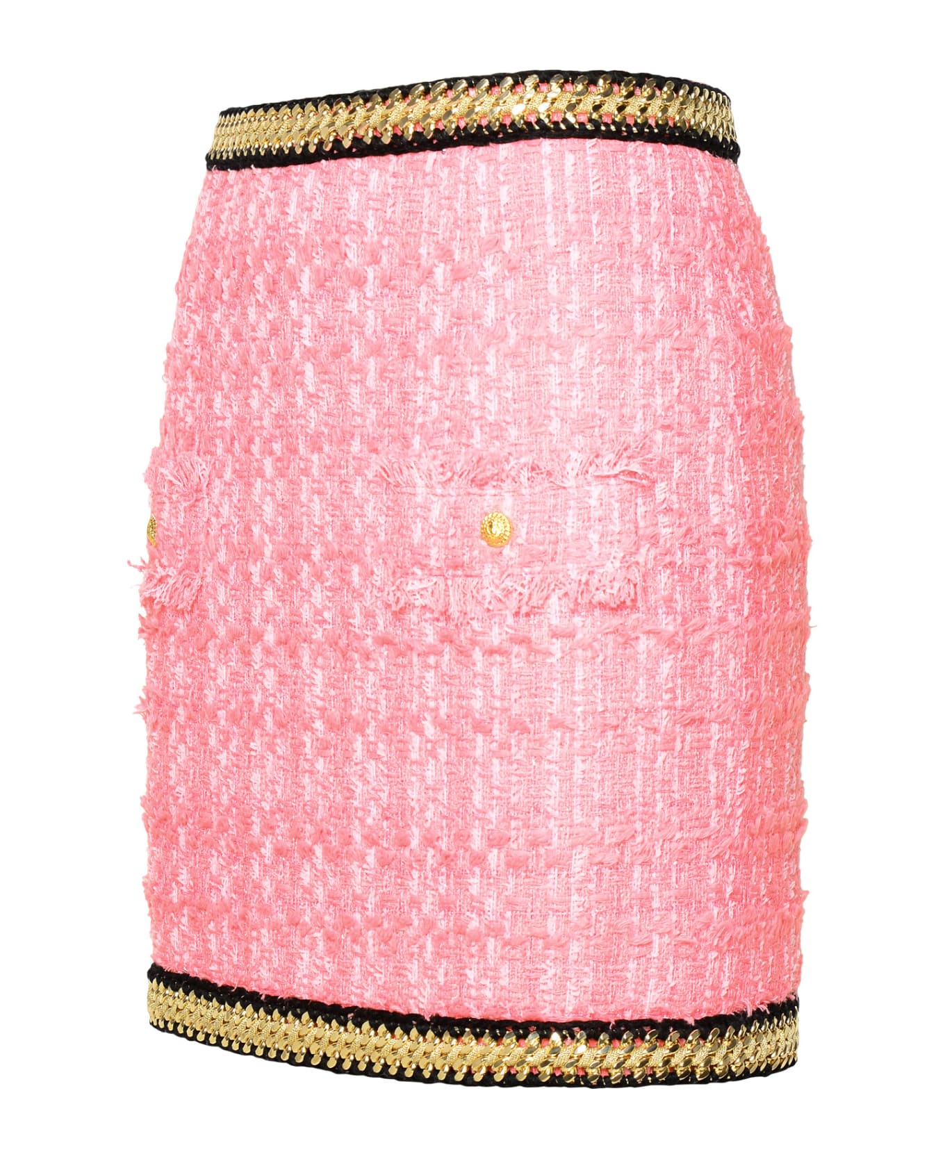Balmain Pink Cotton Blend Miniskirt - Pink