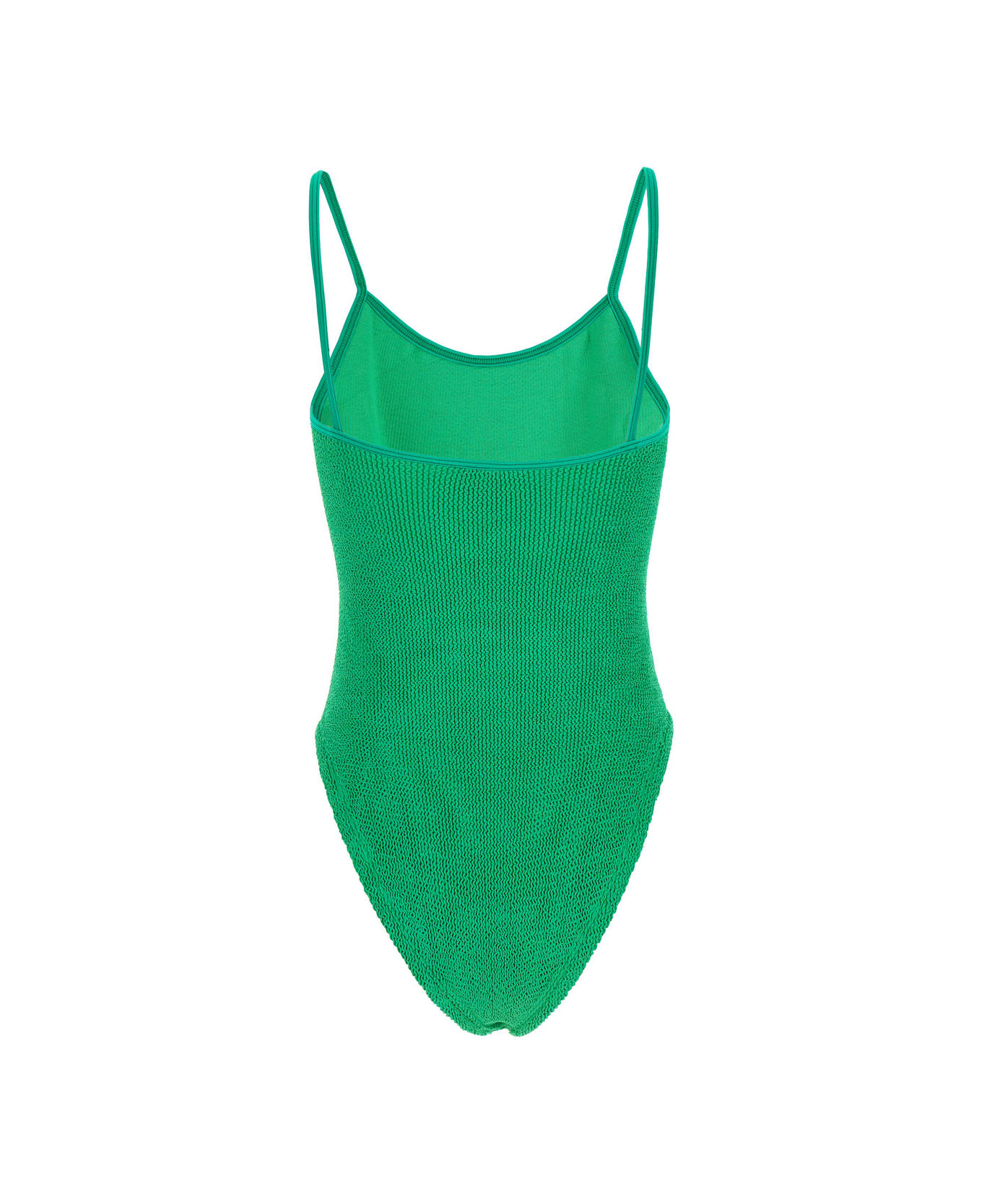 Hunza G 'pamela' Green Backless One-piece Swimsuit In Stretch Polyamide Woman - Green