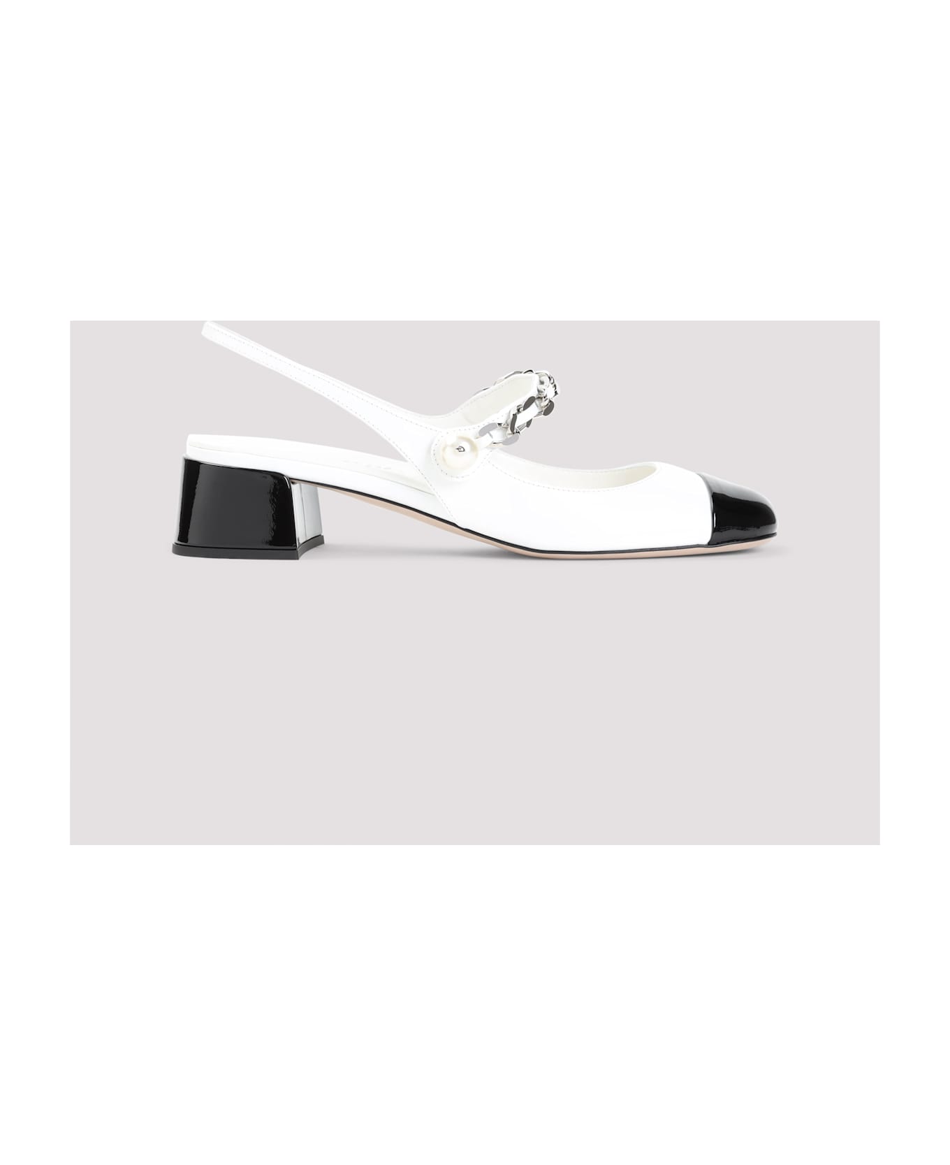 Miu Miu Leather Pumps - Bianco Nero