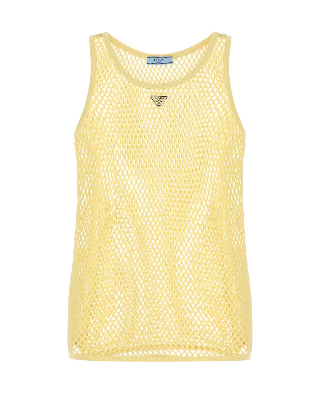 Prada Yellow Mesh Tank Top - CREMA