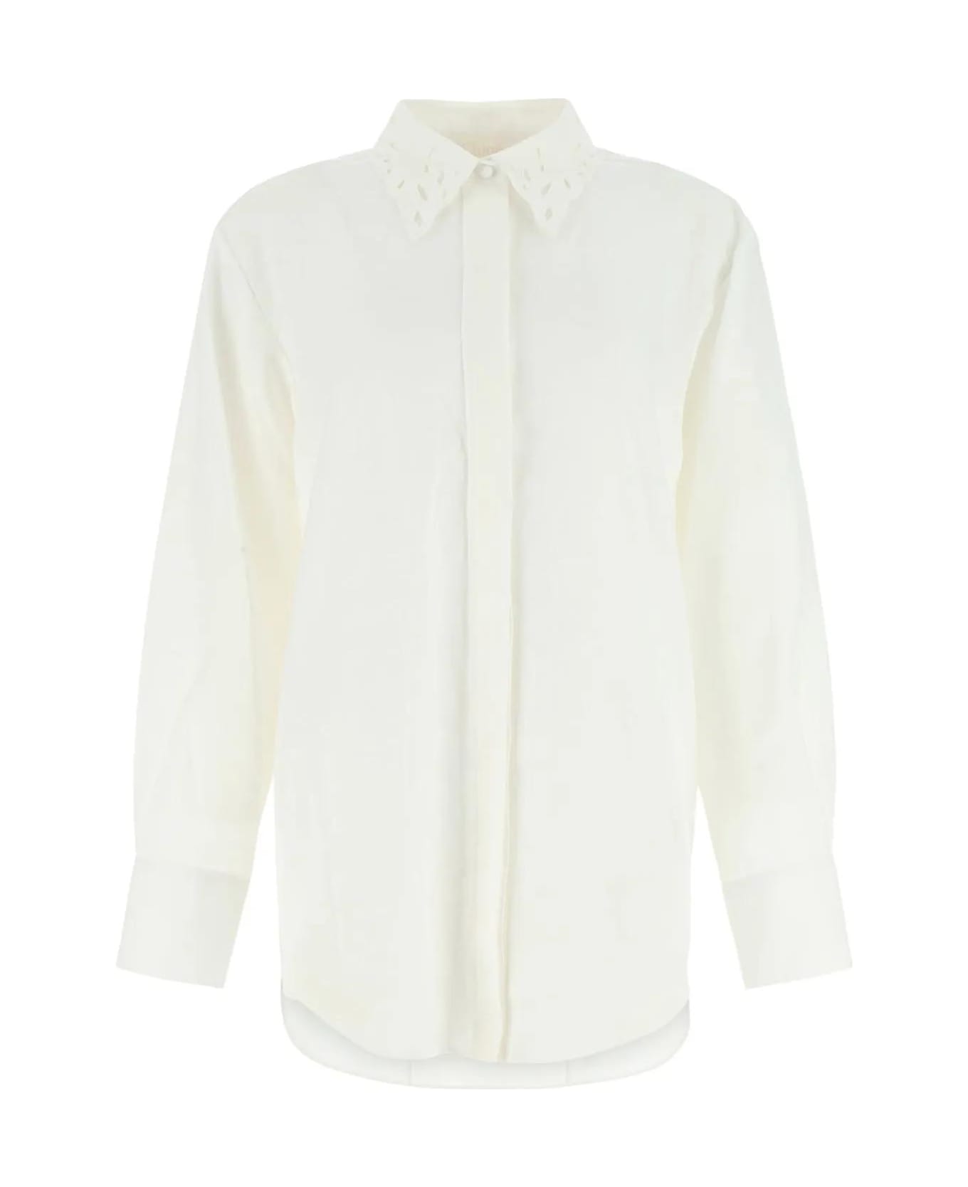 Chloé Ivory Linen Oversize Shirt - 107