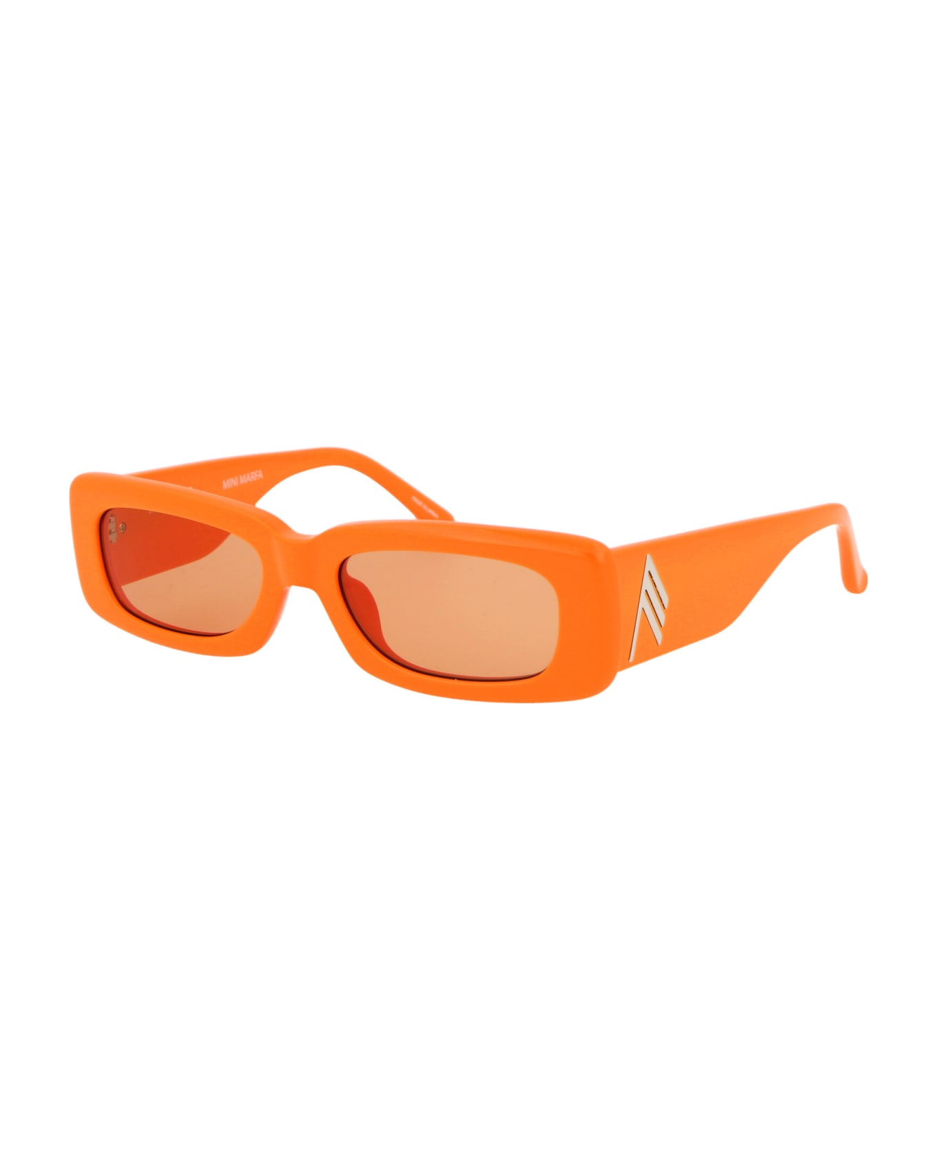 The Attico Mini Marfa Sunglasses - ORANGE/SILVER/ORANGE