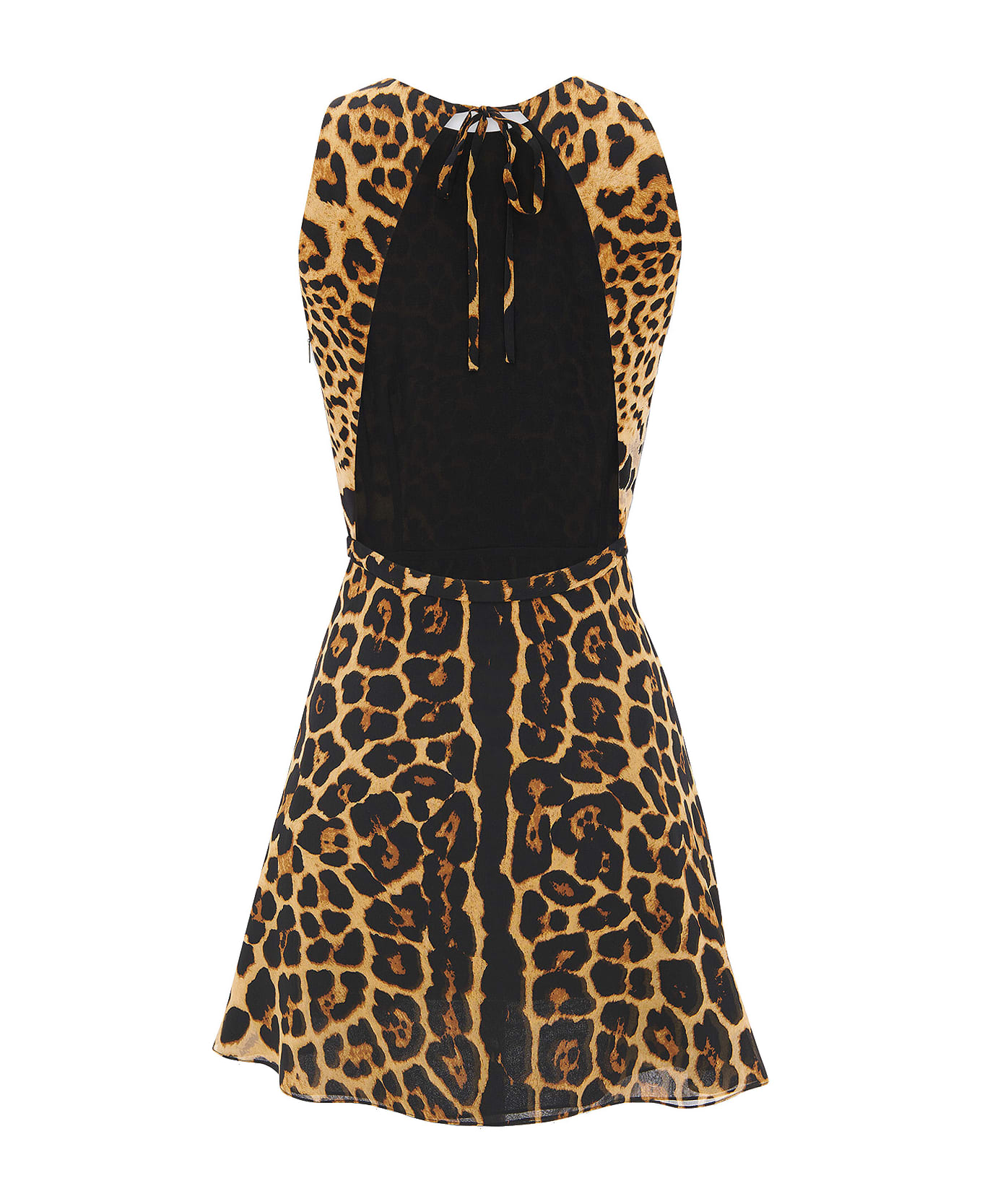 Saint Laurent Printed Georgette Mini Dress - Brown ワンピース＆ドレス
