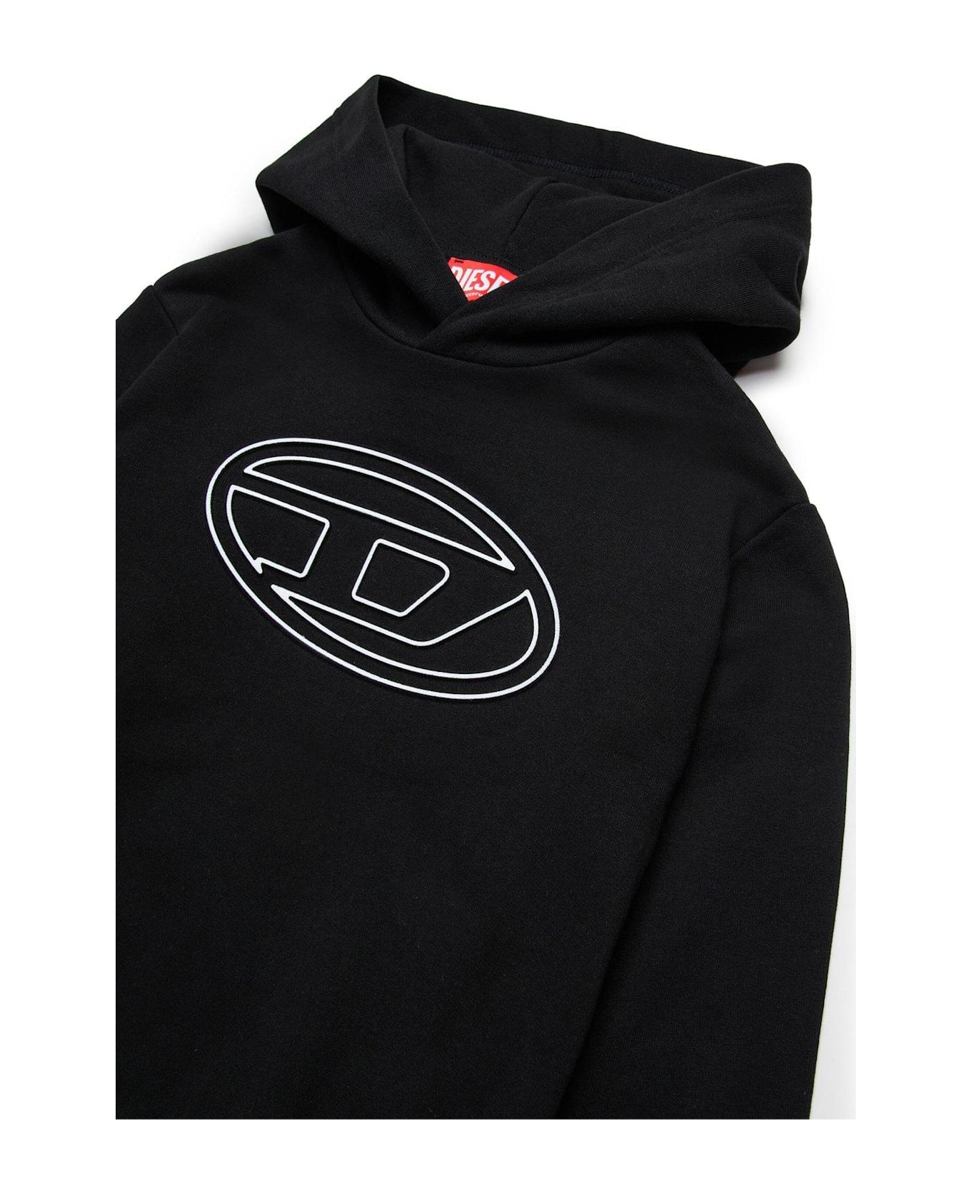 Diesel Oval-d Logo Embossed Hoodie - Nero ニットウェア＆スウェットシャツ