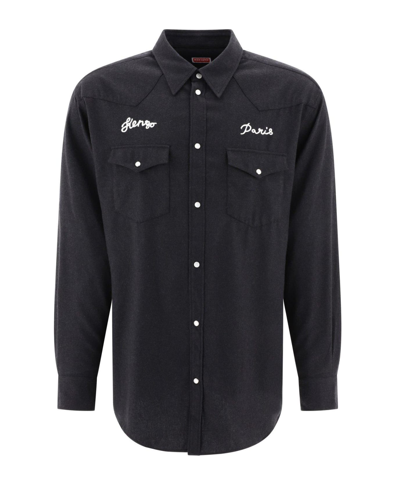 Kenzo Logo Embroidered Long Sleeved Shirt | italist, ALWAYS