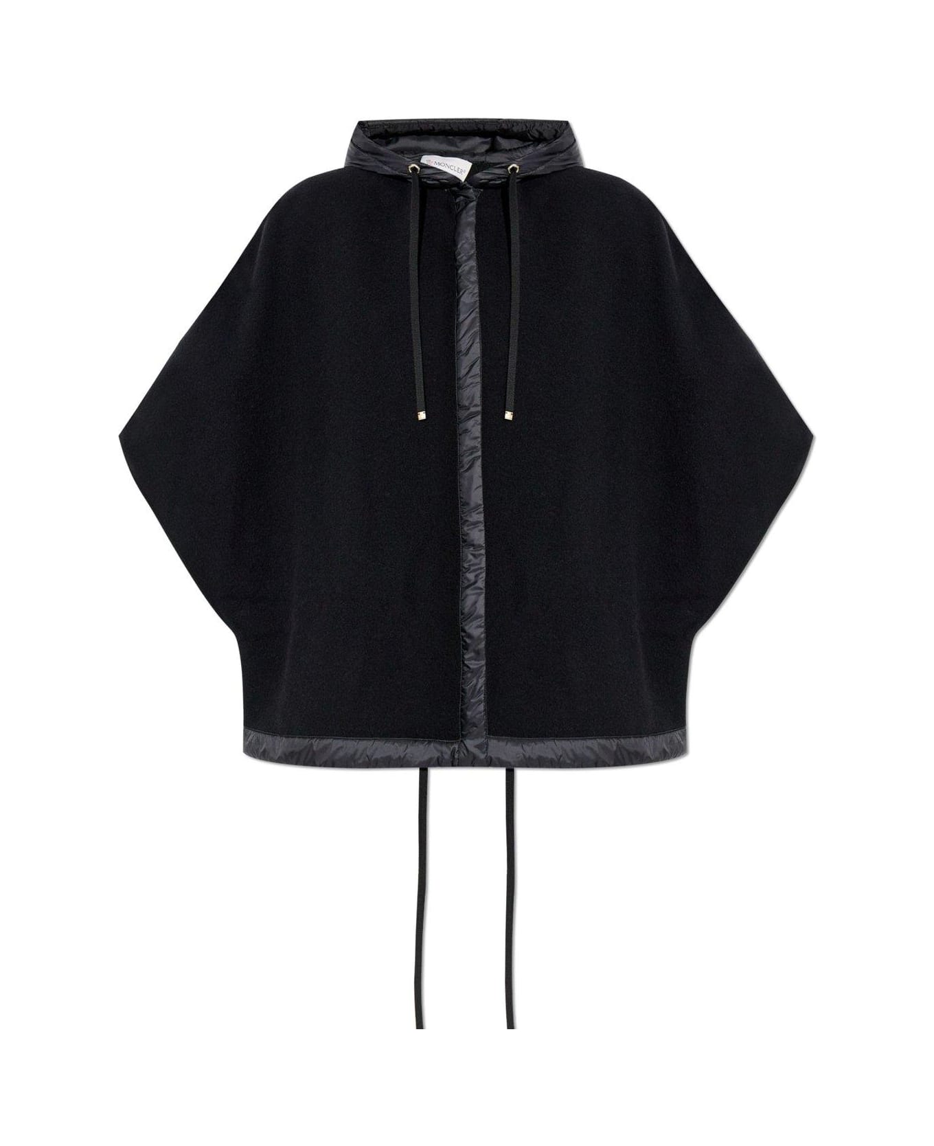 Moncler Hooded Down Poncho - Black