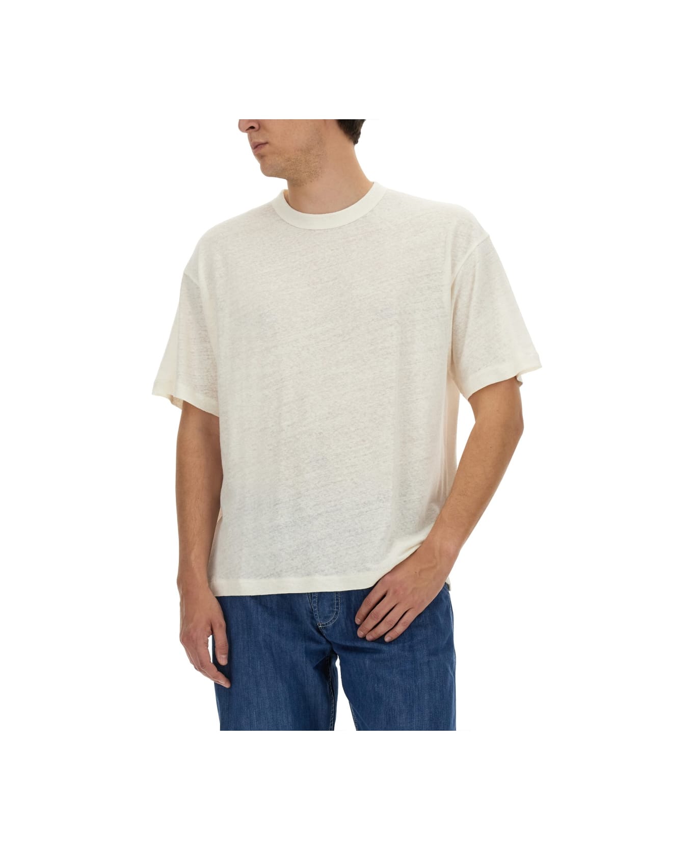 YMC Cotton And Linen T-shirt - WHITE