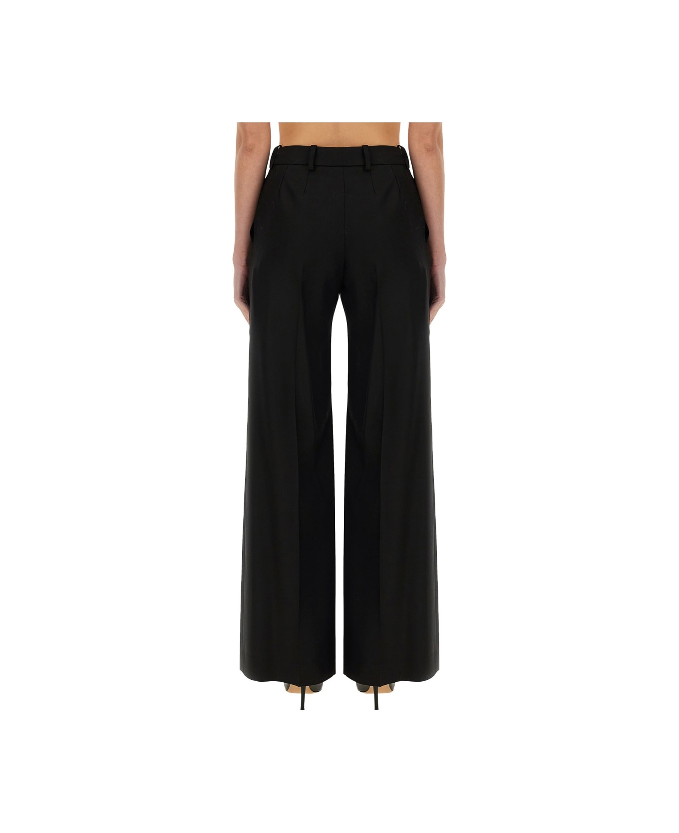 Nina Ricci Wide Gabardine Pants - BLACK