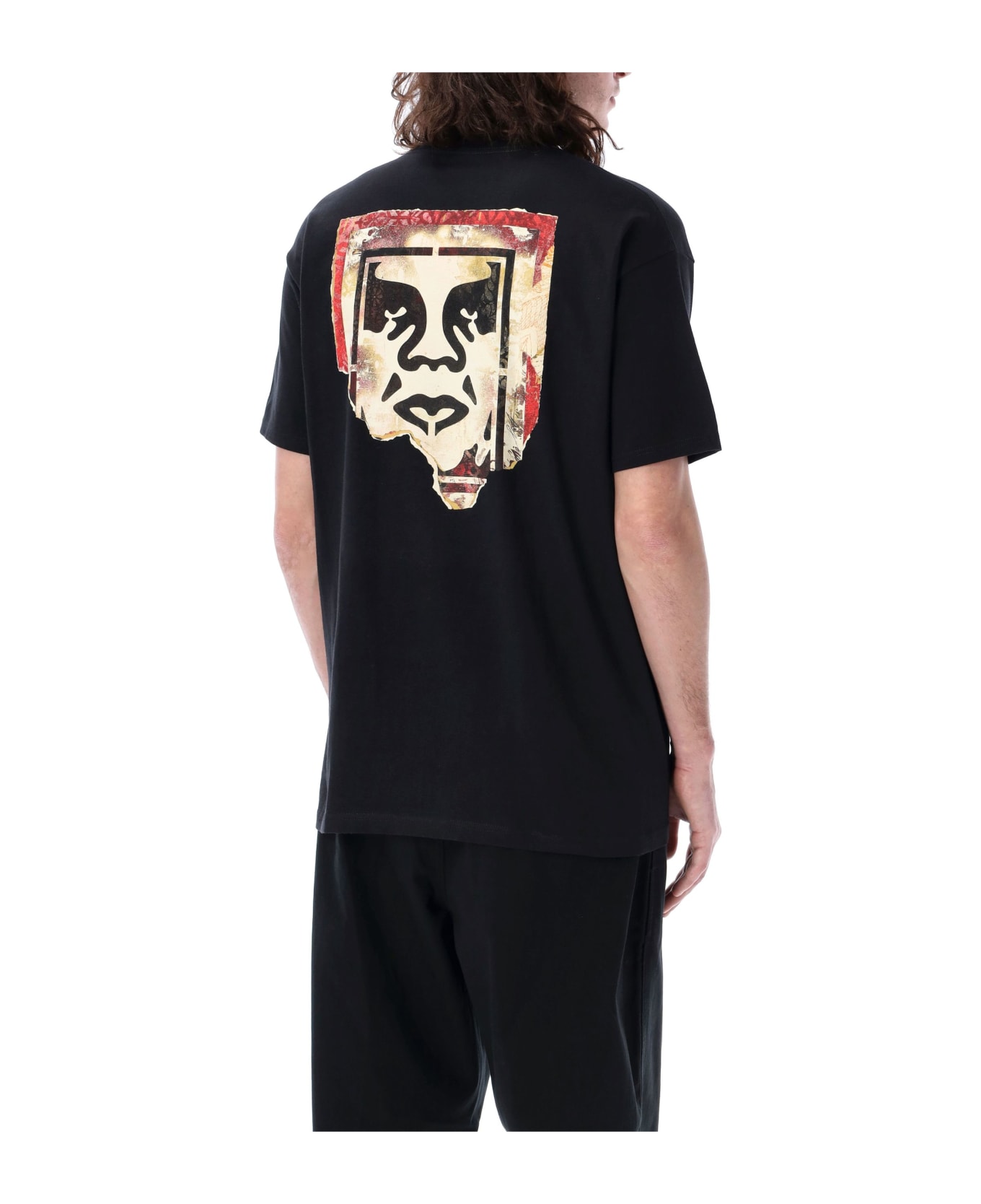 Obey Ripped Icon T-shirt - BLACK
