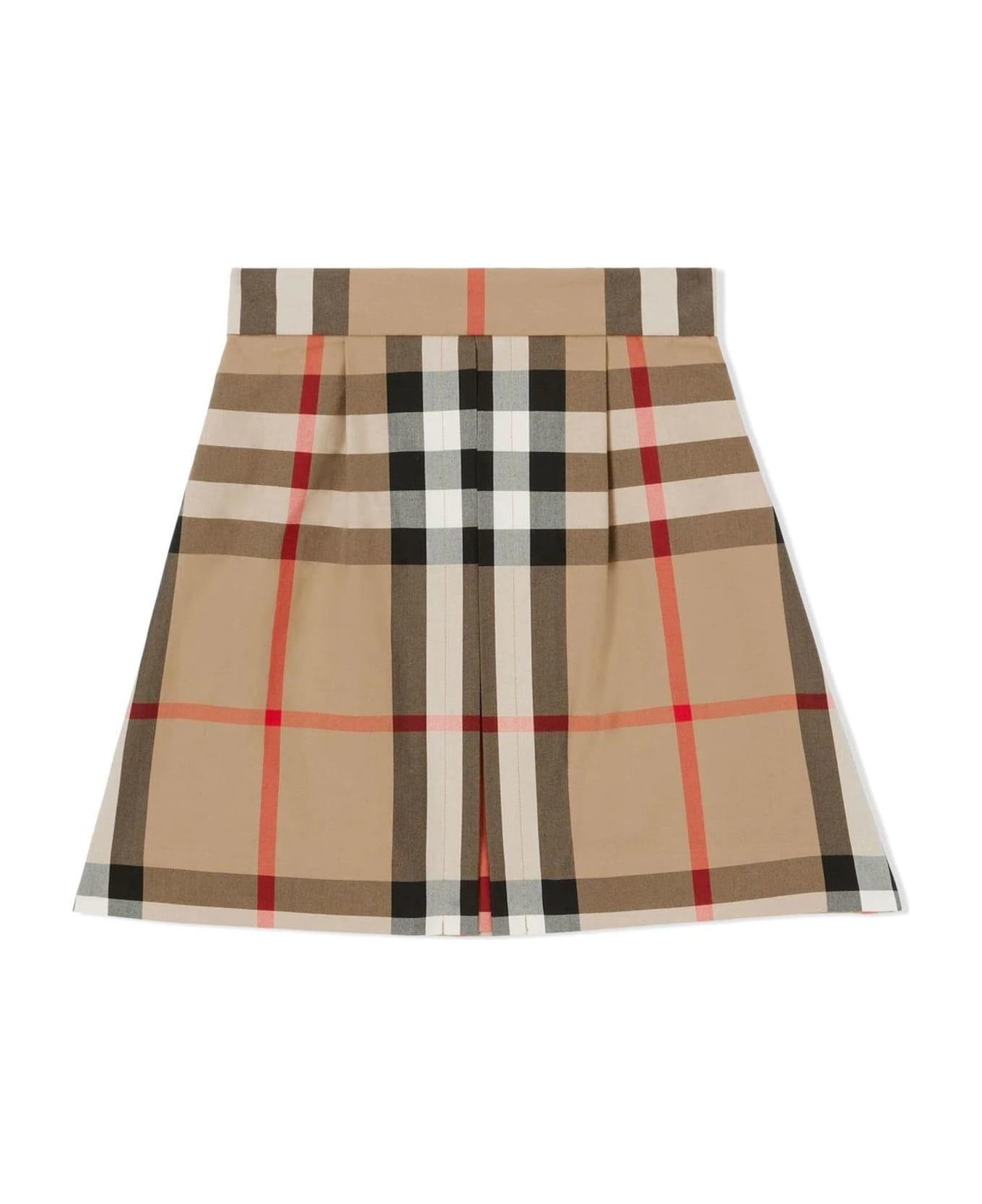 Burberry Check Cotton Skirt - BEIGE