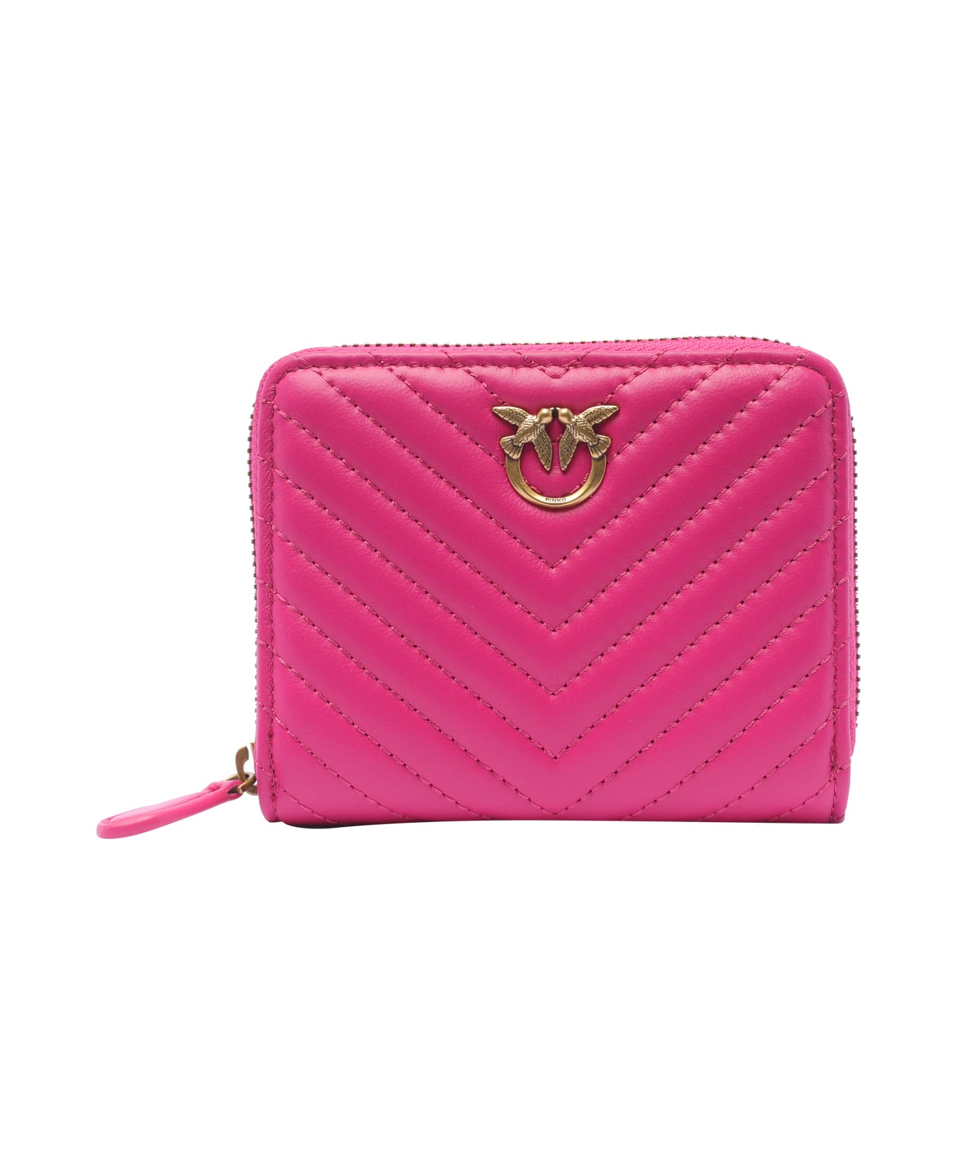 Pinko Zip Around Nappa Chevron Wallet - Pink 財布