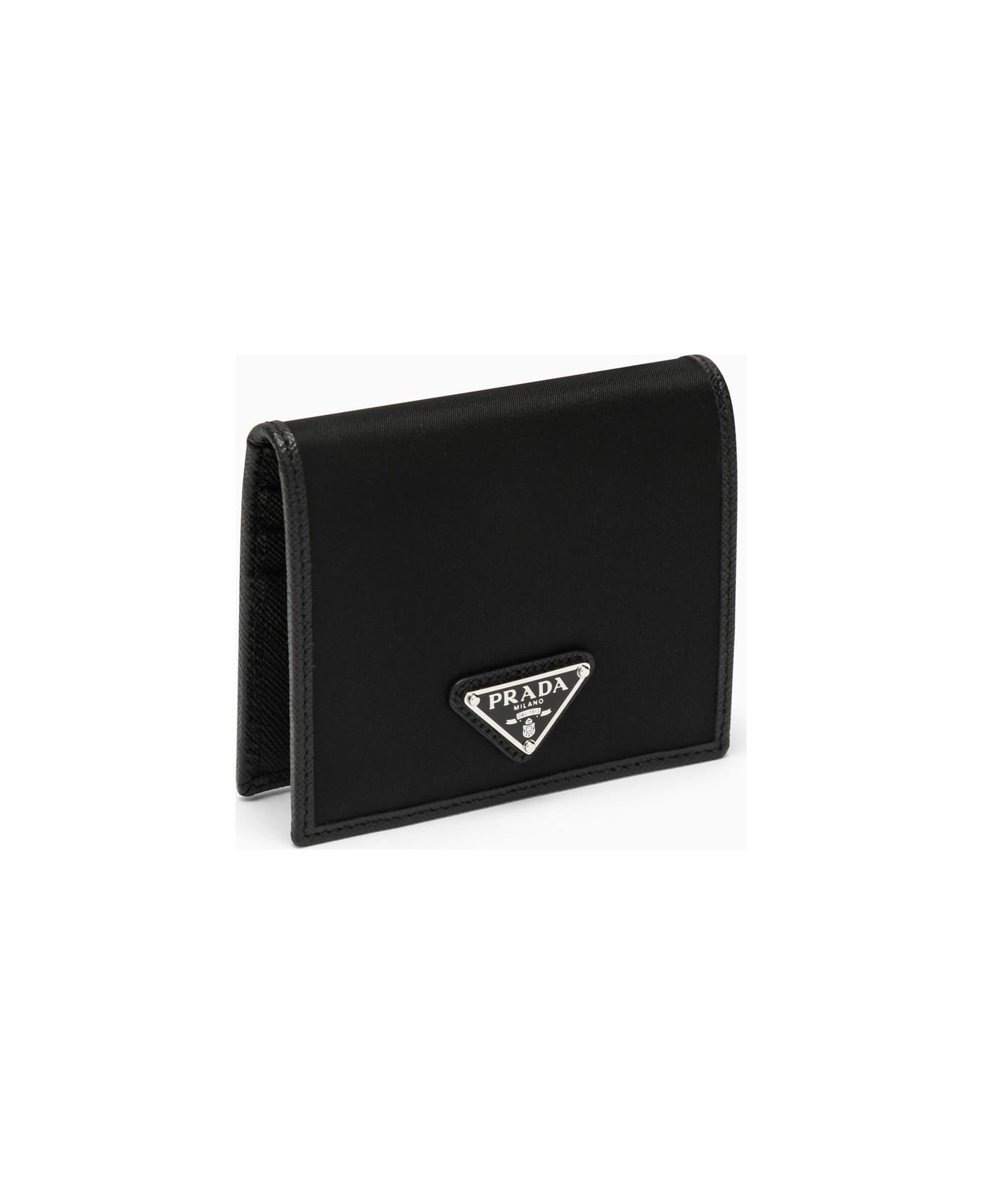 Prada Black Wallet In Nylon E Saffiano - Black