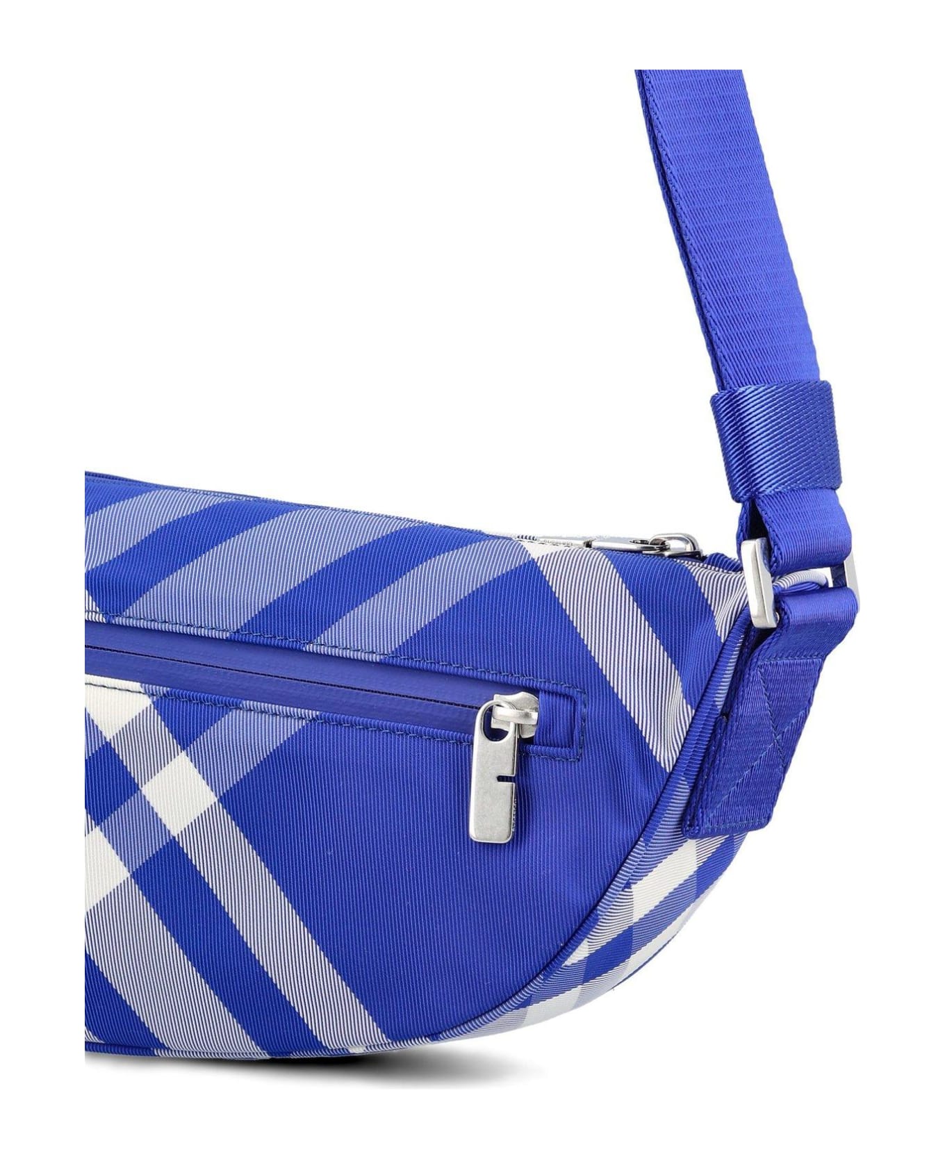 Burberry Shield Check-pattern Zipped Messenger Bag - Knight