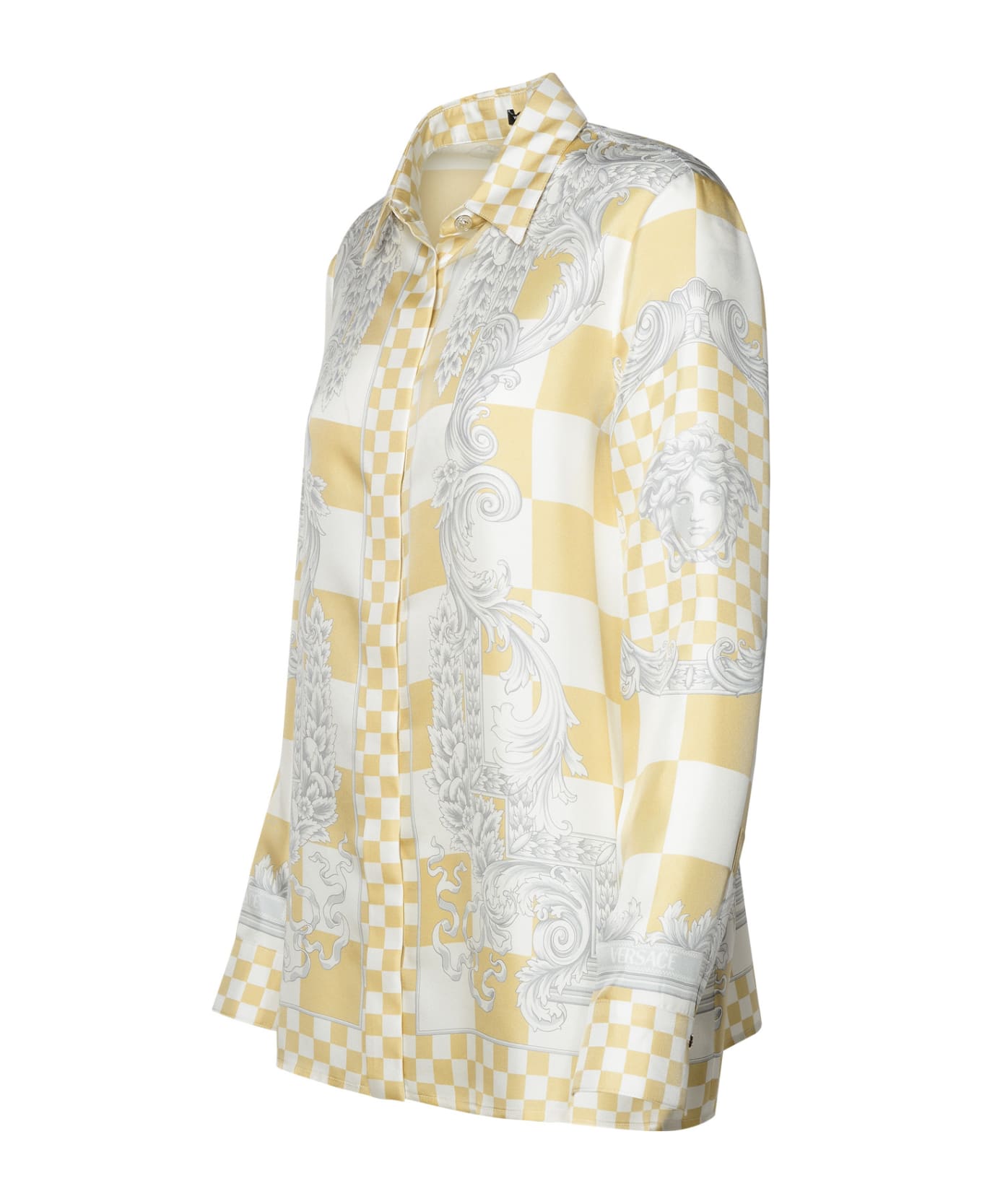 Versace Beige Silk Shirt - LIGHT SAND-BIANCO-SILVER