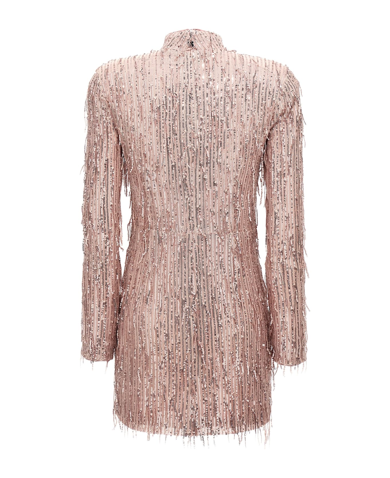 Rotate by Birger Christensen Sequin Fringe Mini Dress - PINK