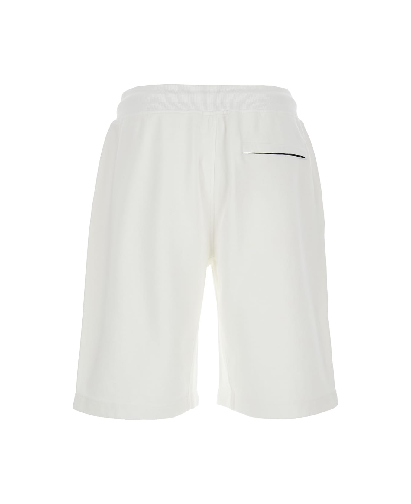 C.P. Company White Shorts With Elastic Waist And Drawstring In Cotton Man - Gauze White