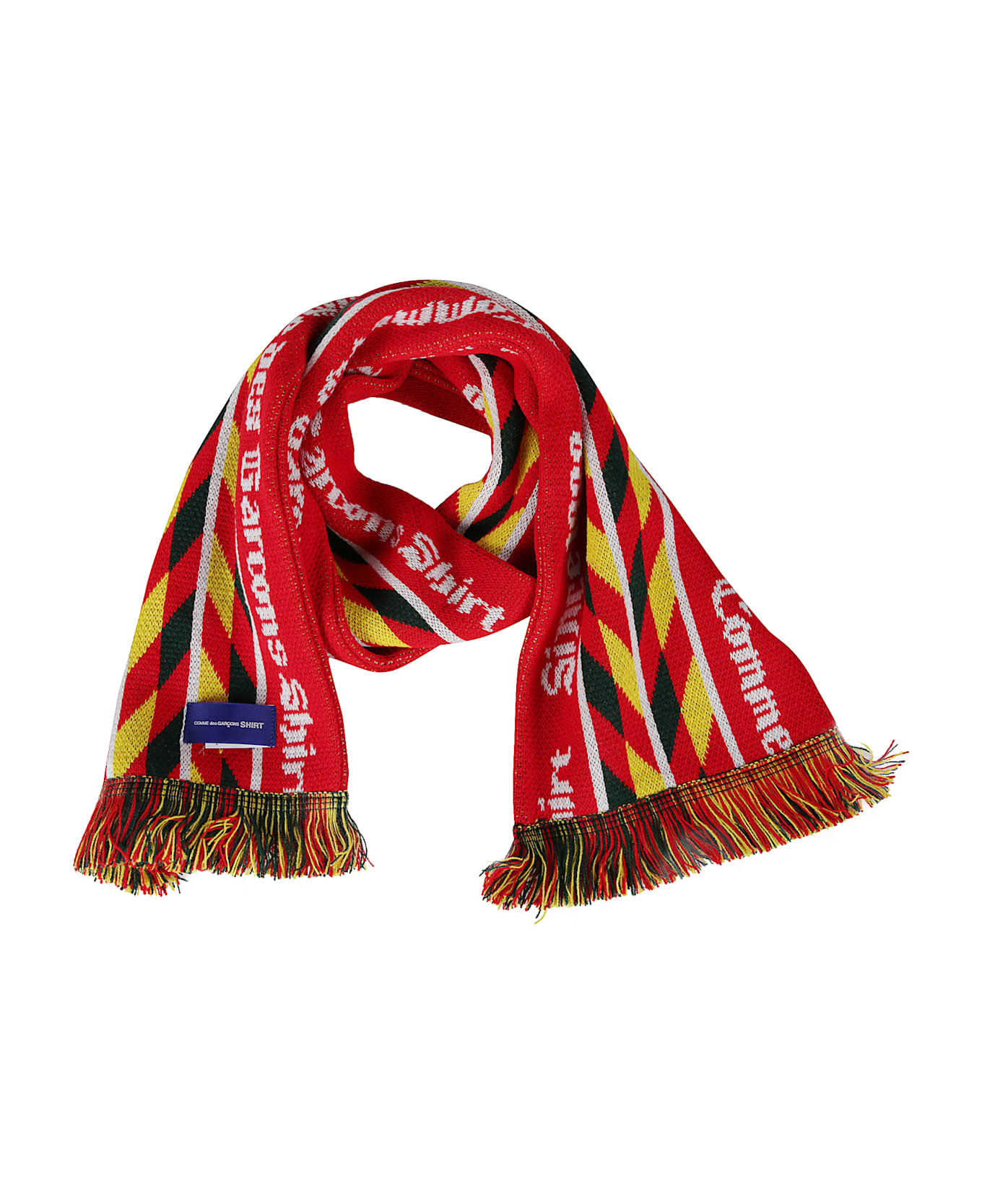 Comme des Garçons Scarf With Logo And Fringes - Red