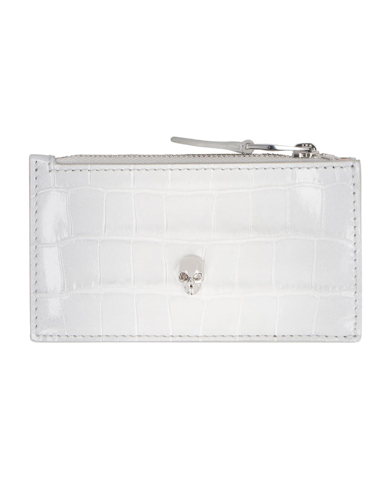 Alexander McQueen Skull Leather Wallet - Bianco