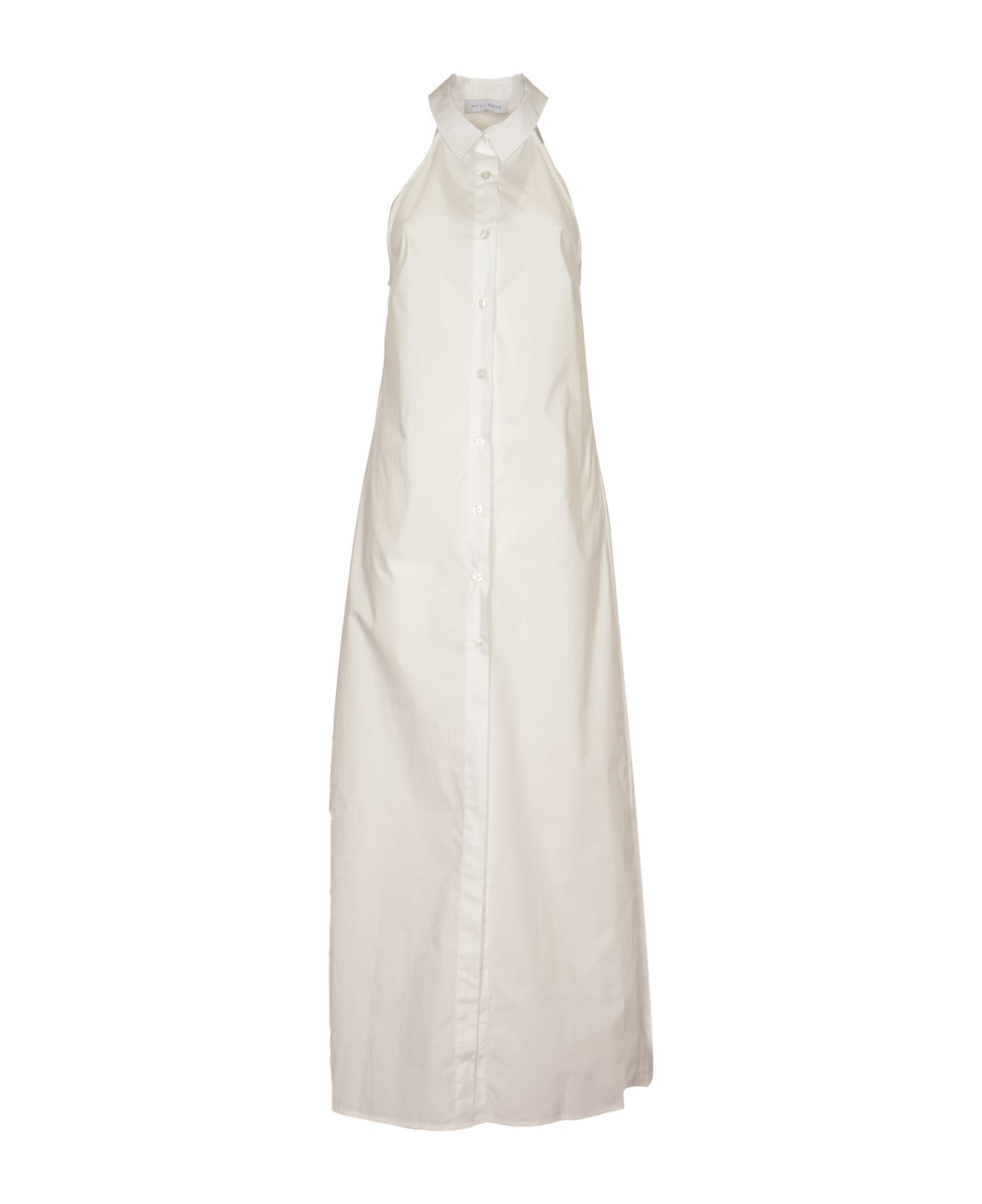 Weili Zheng Sleeveless Long Shirt Dress - White