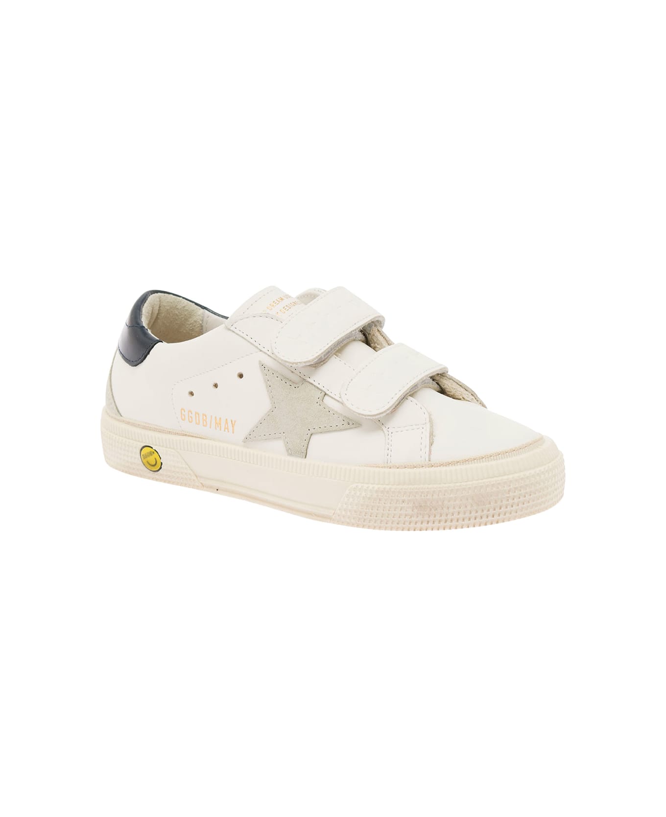 Golden Goose May School Leather Upper And Heel Suede Star And Spur Include Stesso Codice Gyf - White